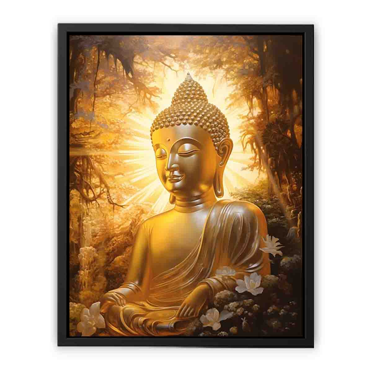 Buddha Gold Painitng Art Canvas Art Print-4