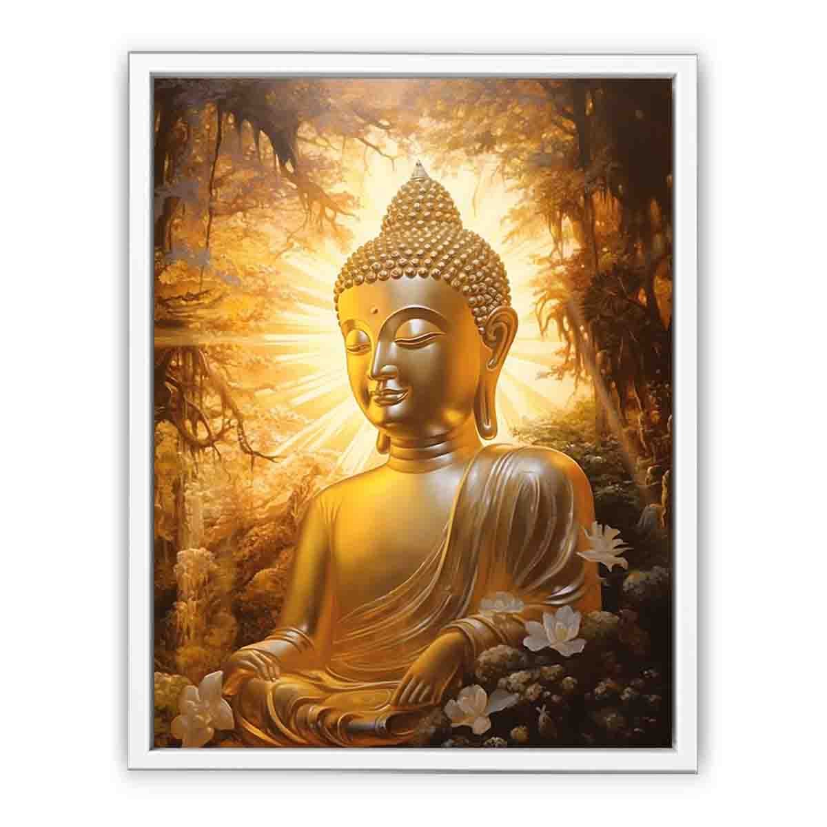 Buddha Gold Painitng Art Canvas Art Print-5