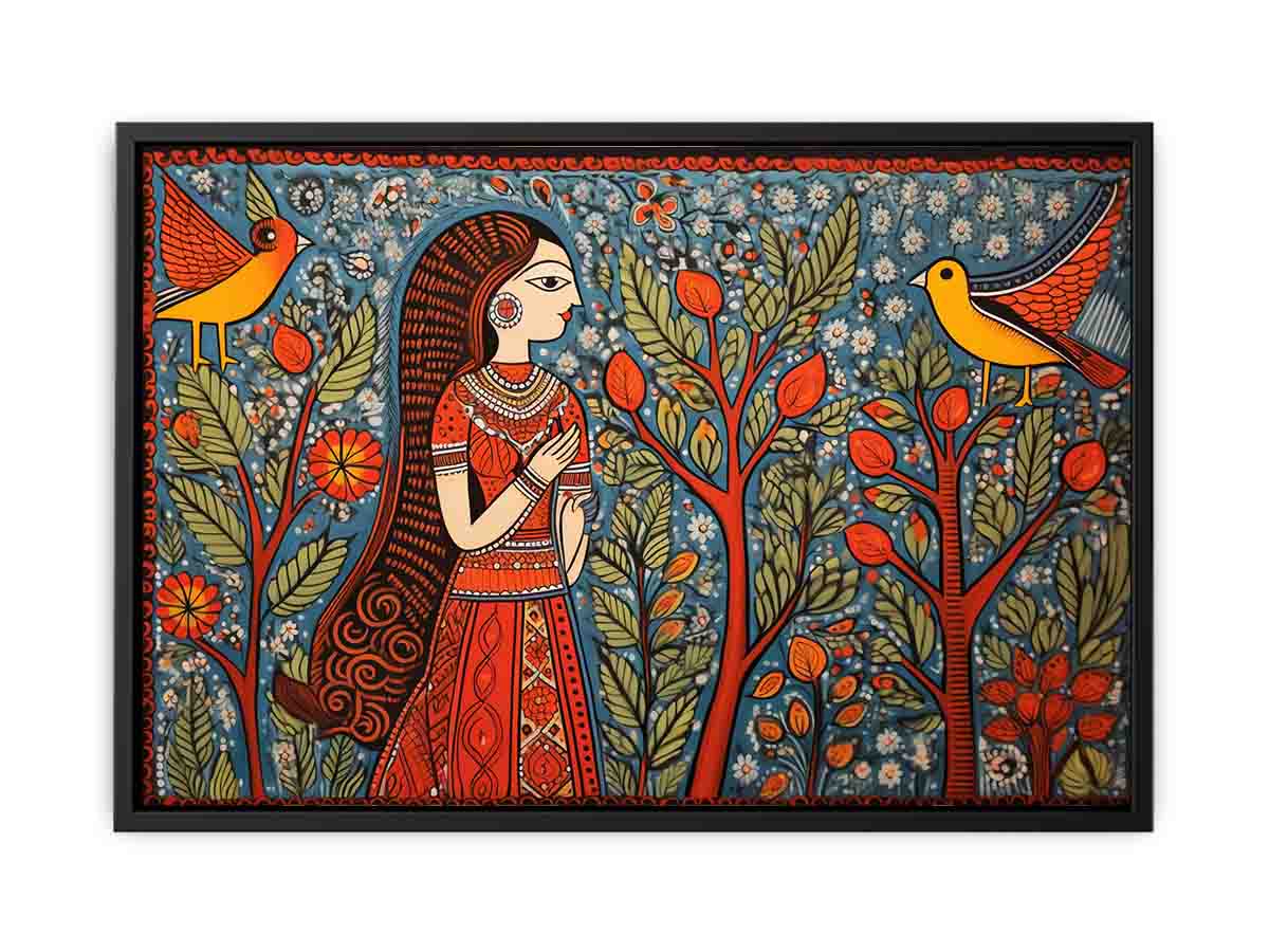 Madhubani Brids  Canvas Art Print-4