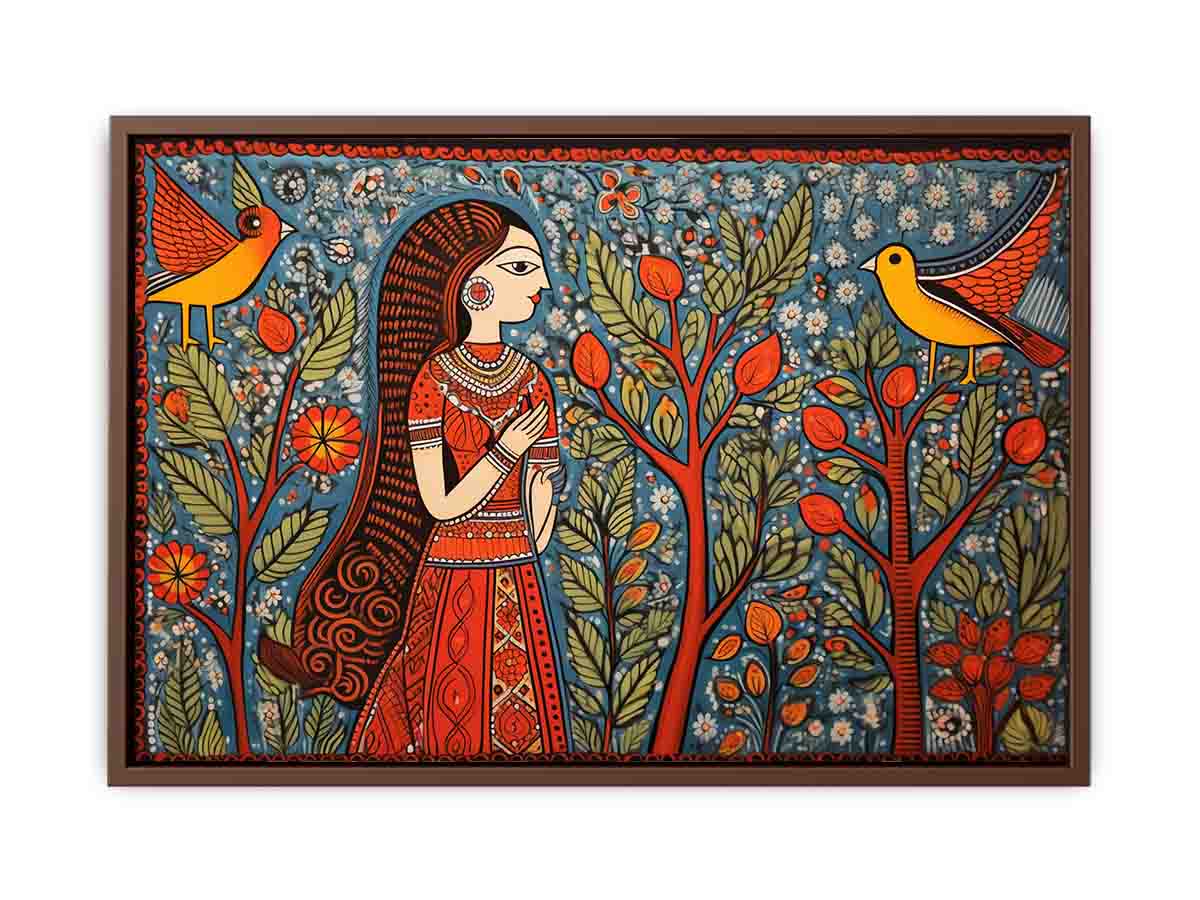 Madhubani Brids  Canvas Art Print-6