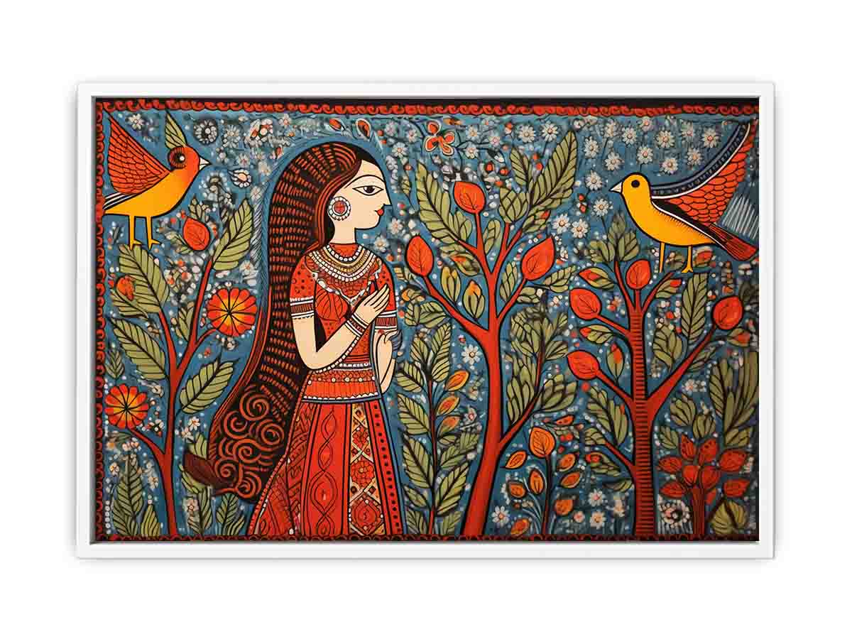 Madhubani Brids  Canvas Art Print-5