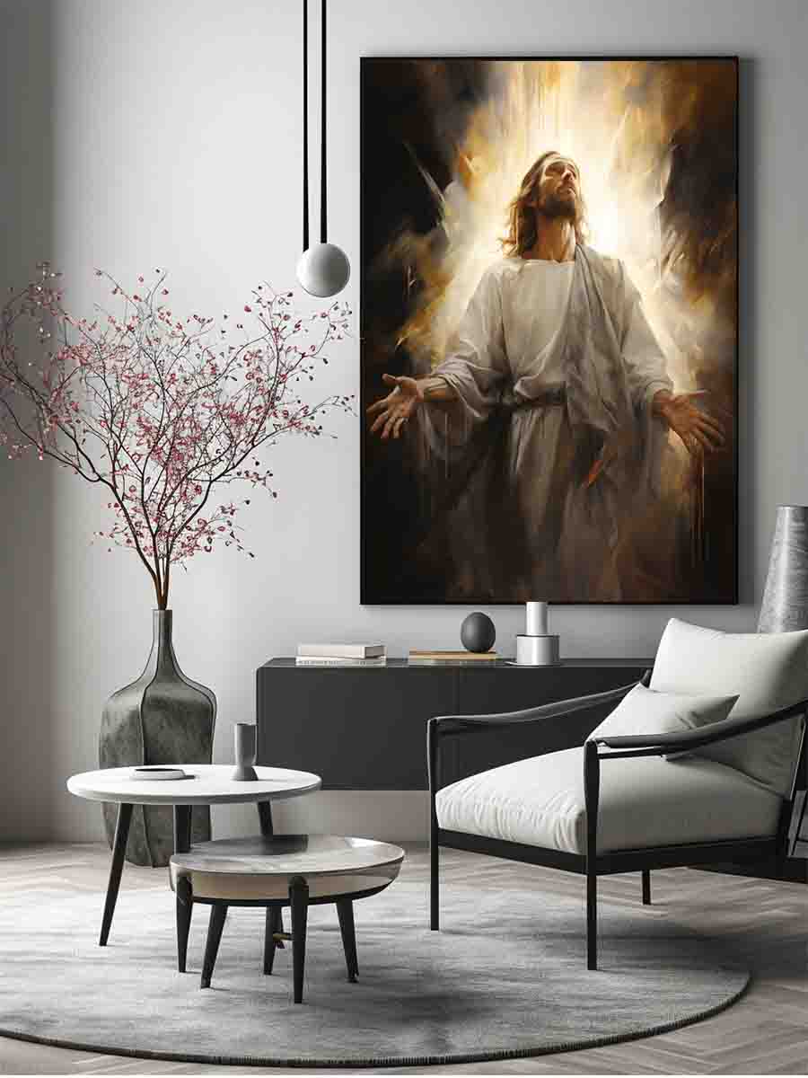 Jesus  Painting Canvas Art Print-2