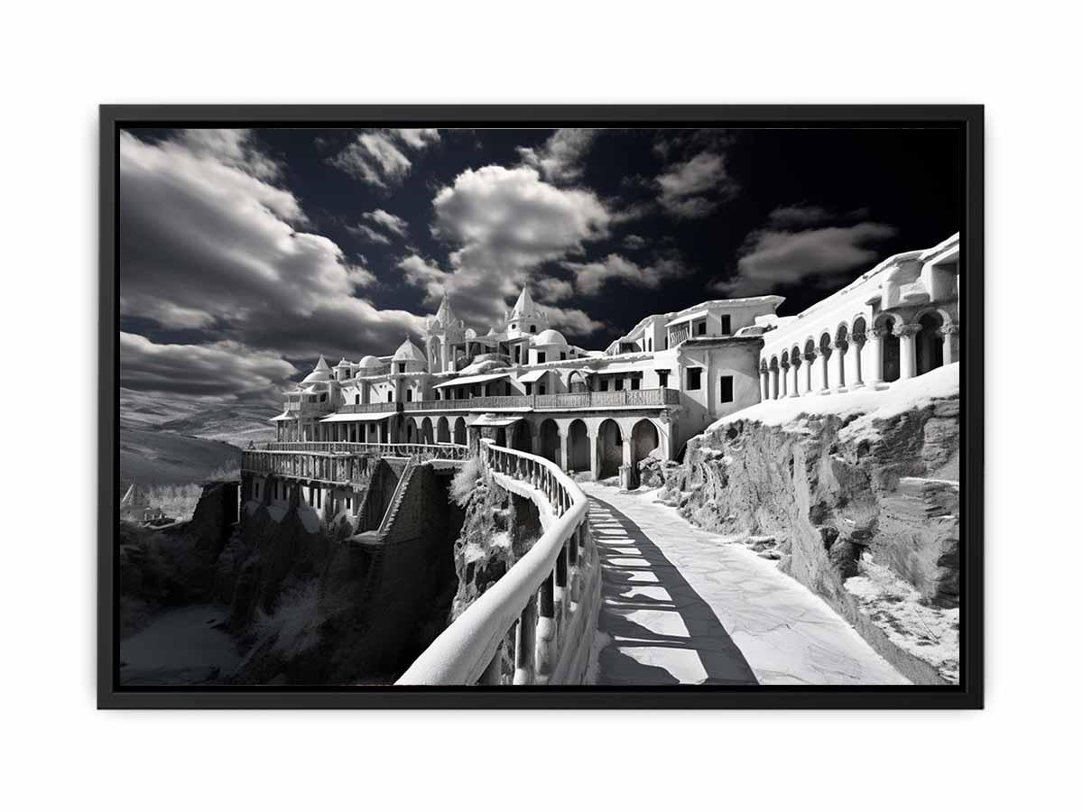 Black & white  Monastery Canvas Art Print-4