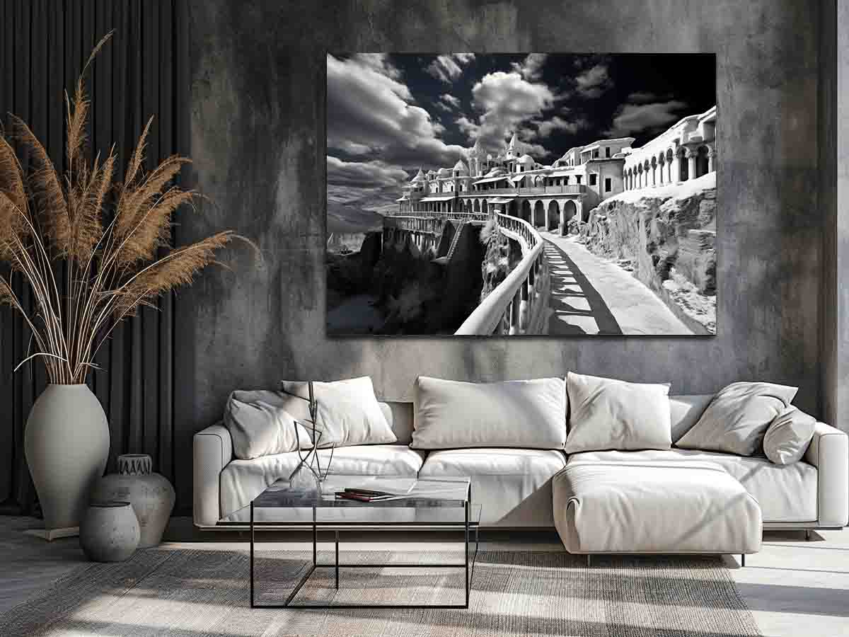 Black & white  Monastery Canvas Art Print-2