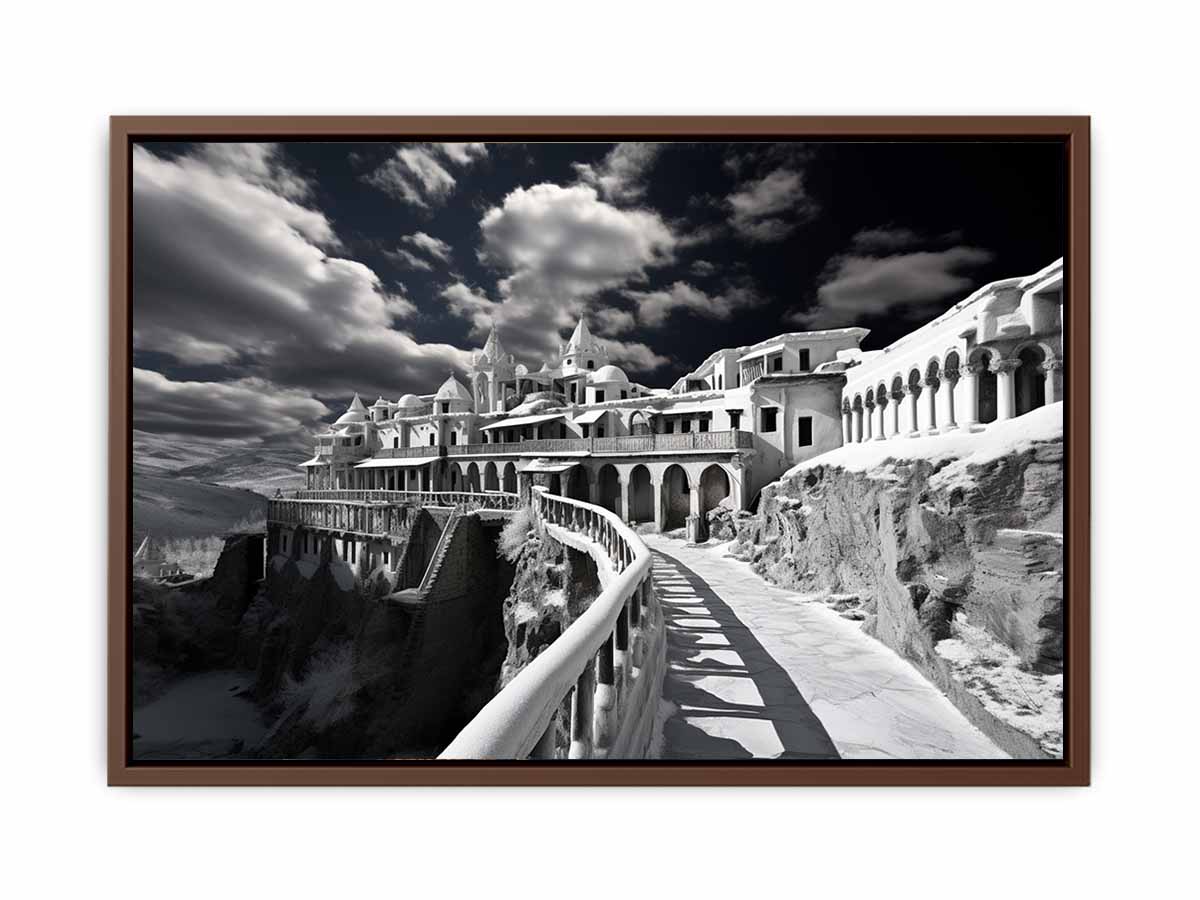 Black & white  Monastery Canvas Art Print-6