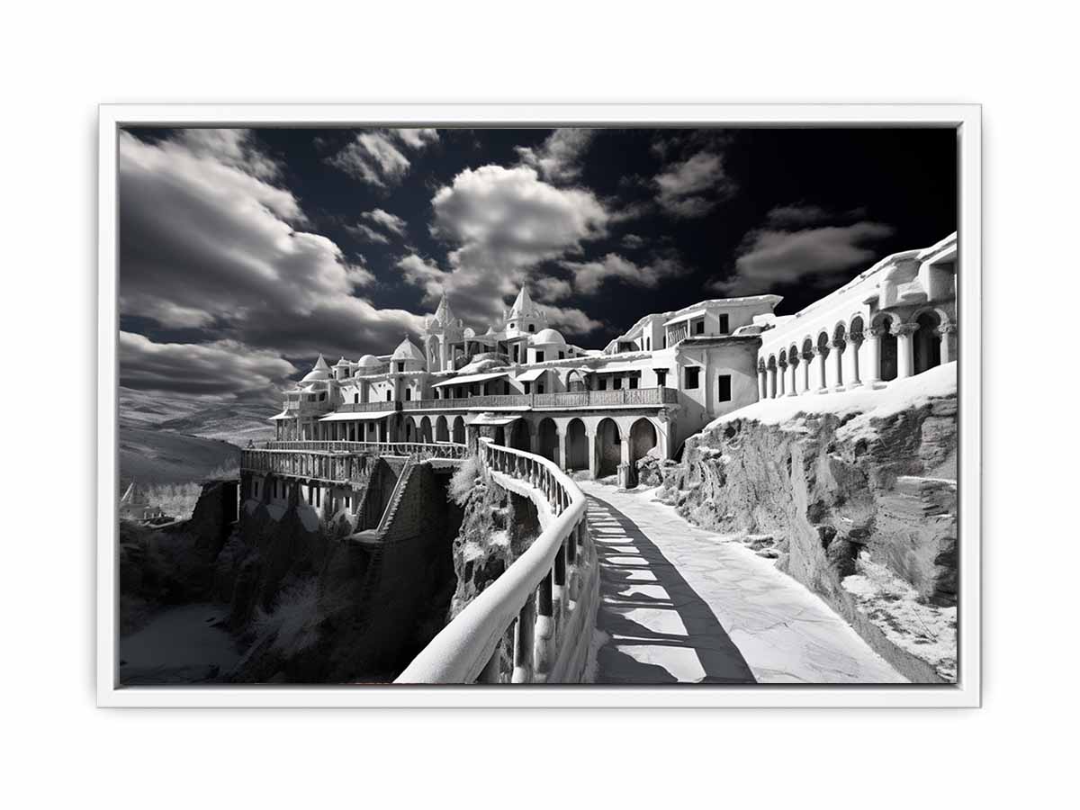 Black & white  Monastery Canvas Art Print-5