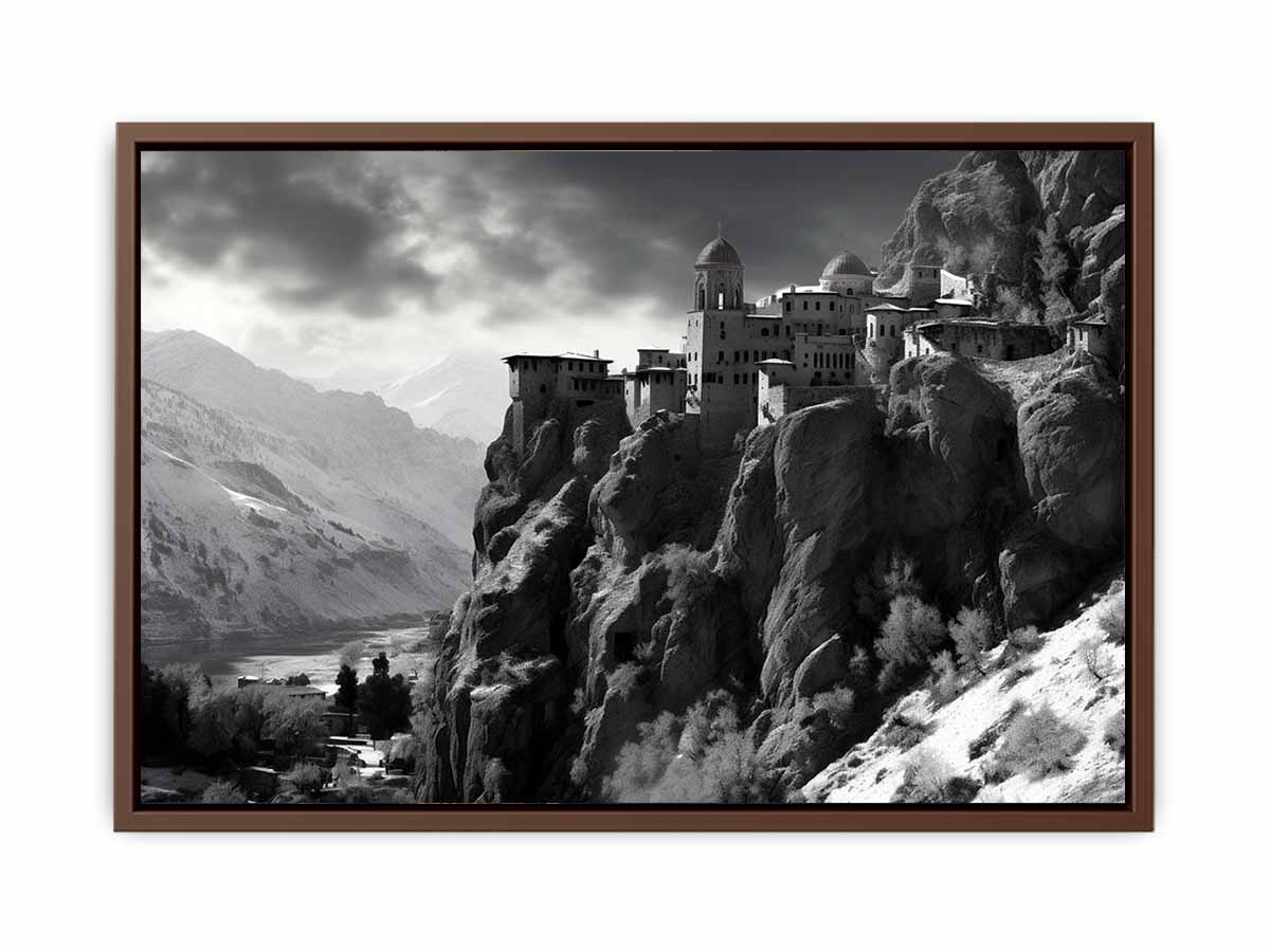Meteoron Monast Grey Art Photography  Canvas Art Print-6