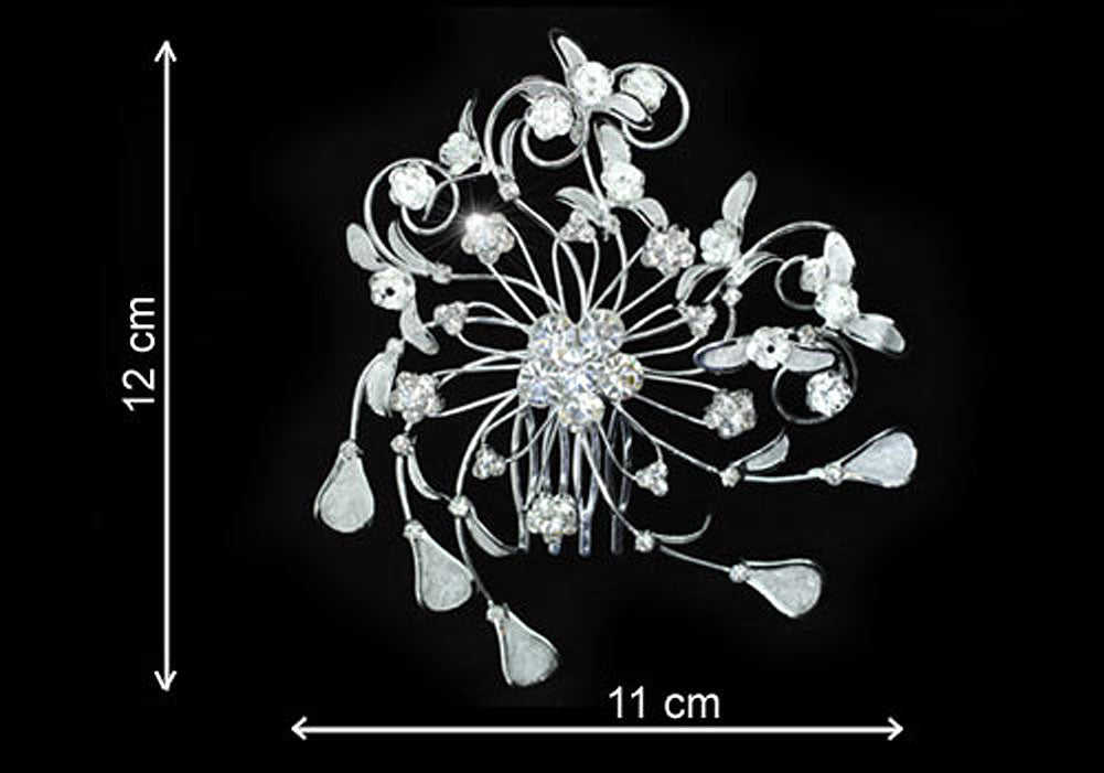 Wedding Flower Crystal Queen Hair Comb XT1355-2