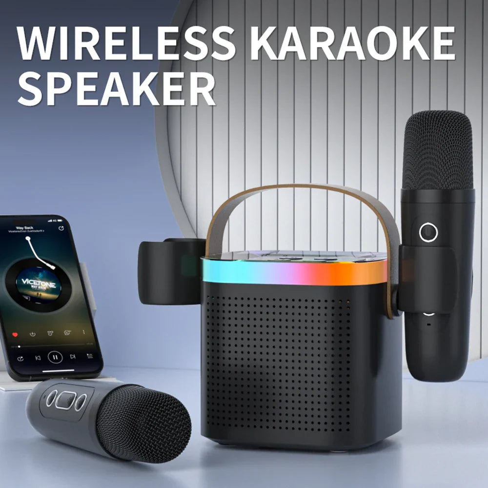 Portable Bluetooth Karaoke Speaker System with Microphones-1
