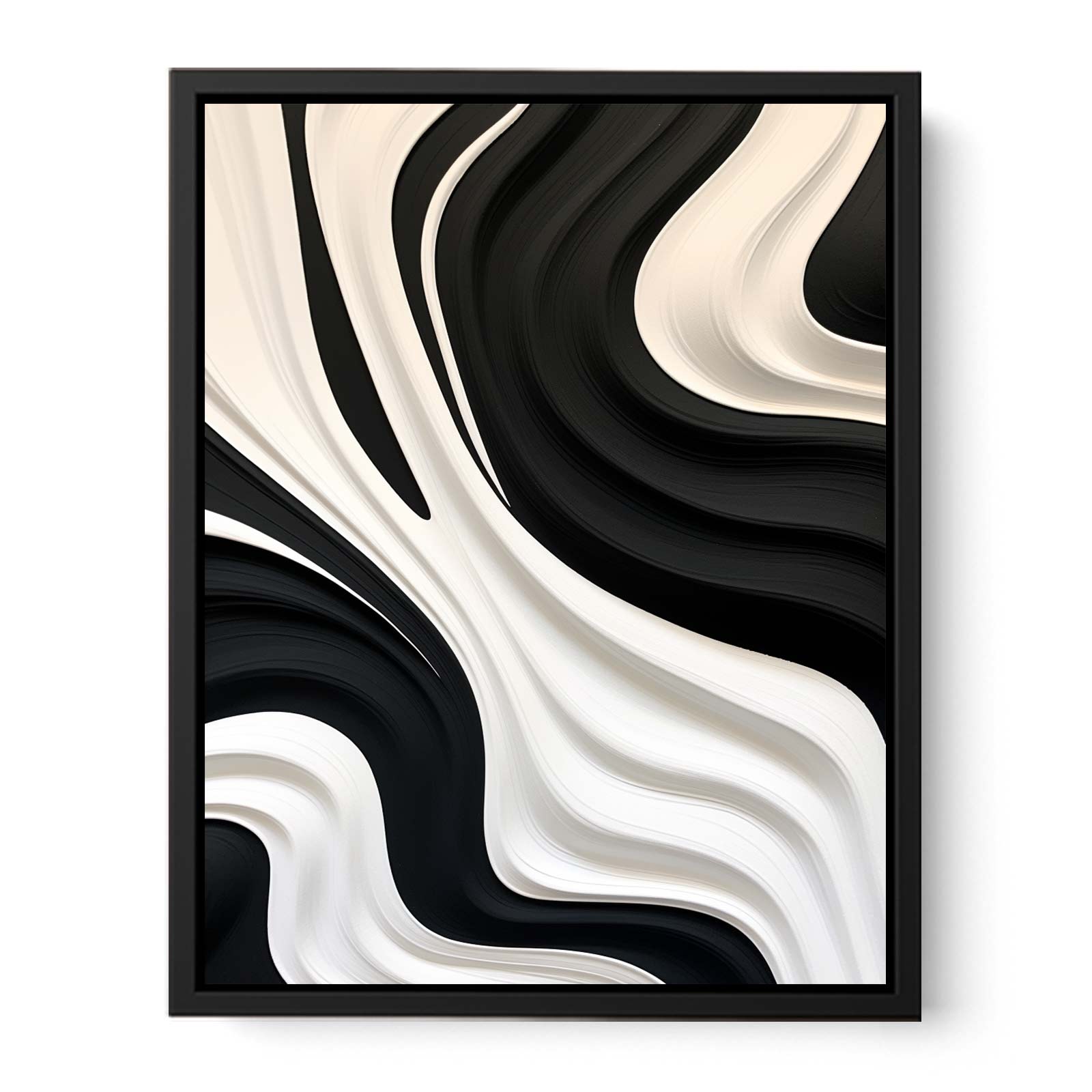 Black And White Abstract Painting Canvas Art Print-4