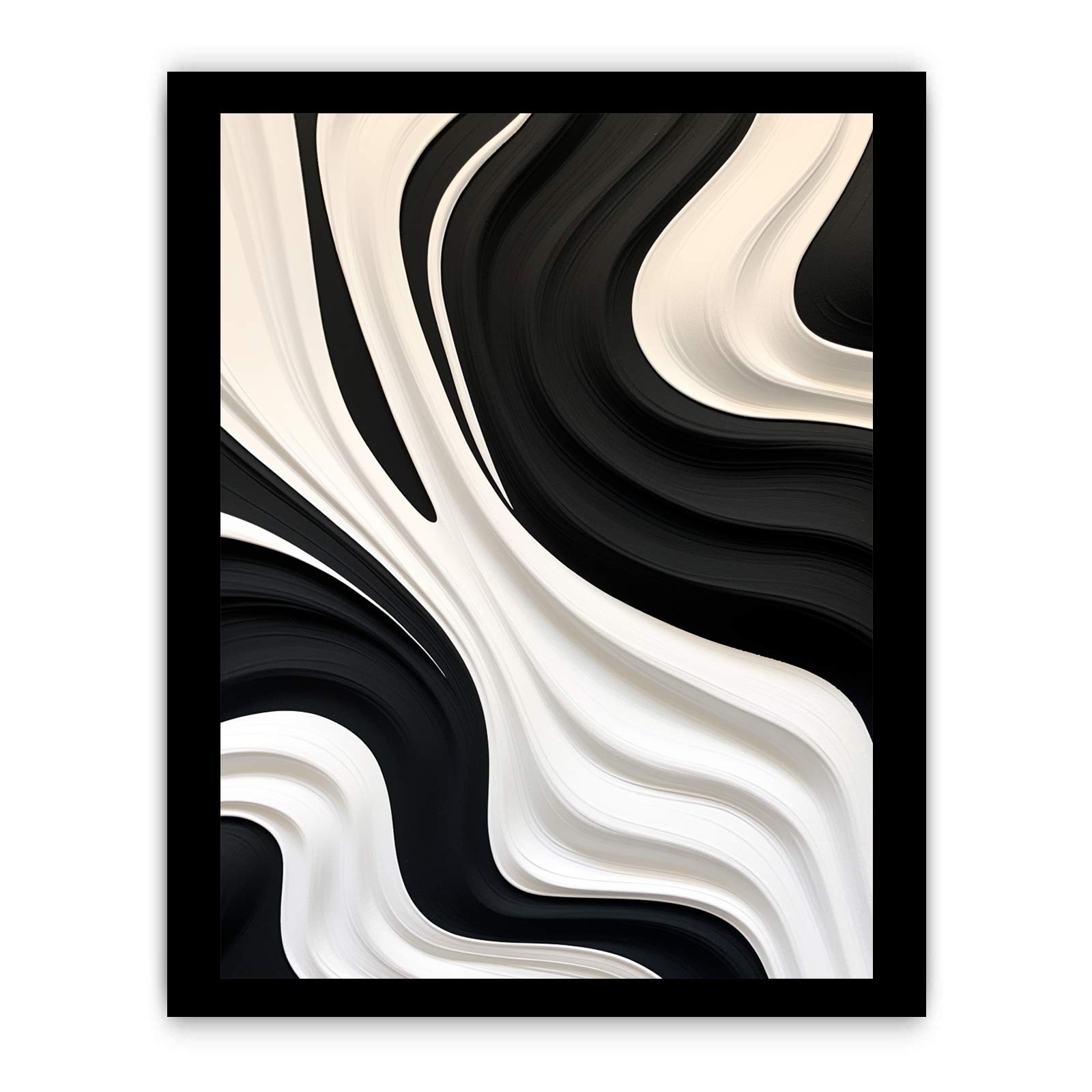Black And White Abstract Painting Canvas Art Print-7