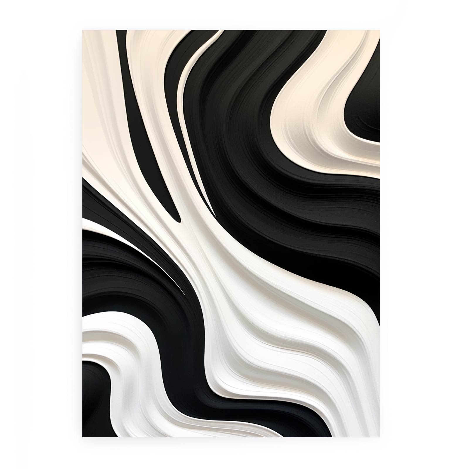 Black And White Abstract Painting Canvas Art Print-0
