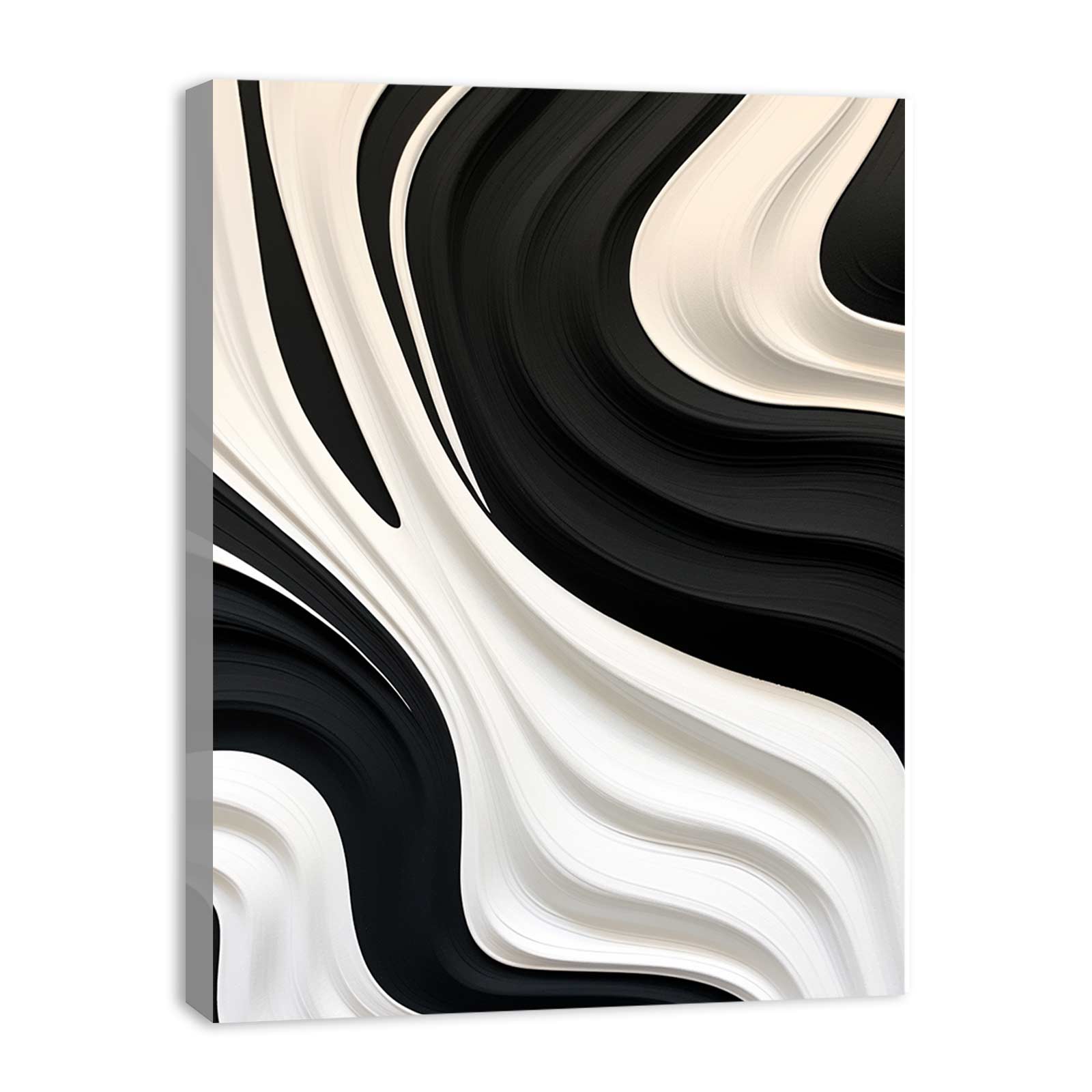 Black And White Abstract Painting Canvas Art Print-3