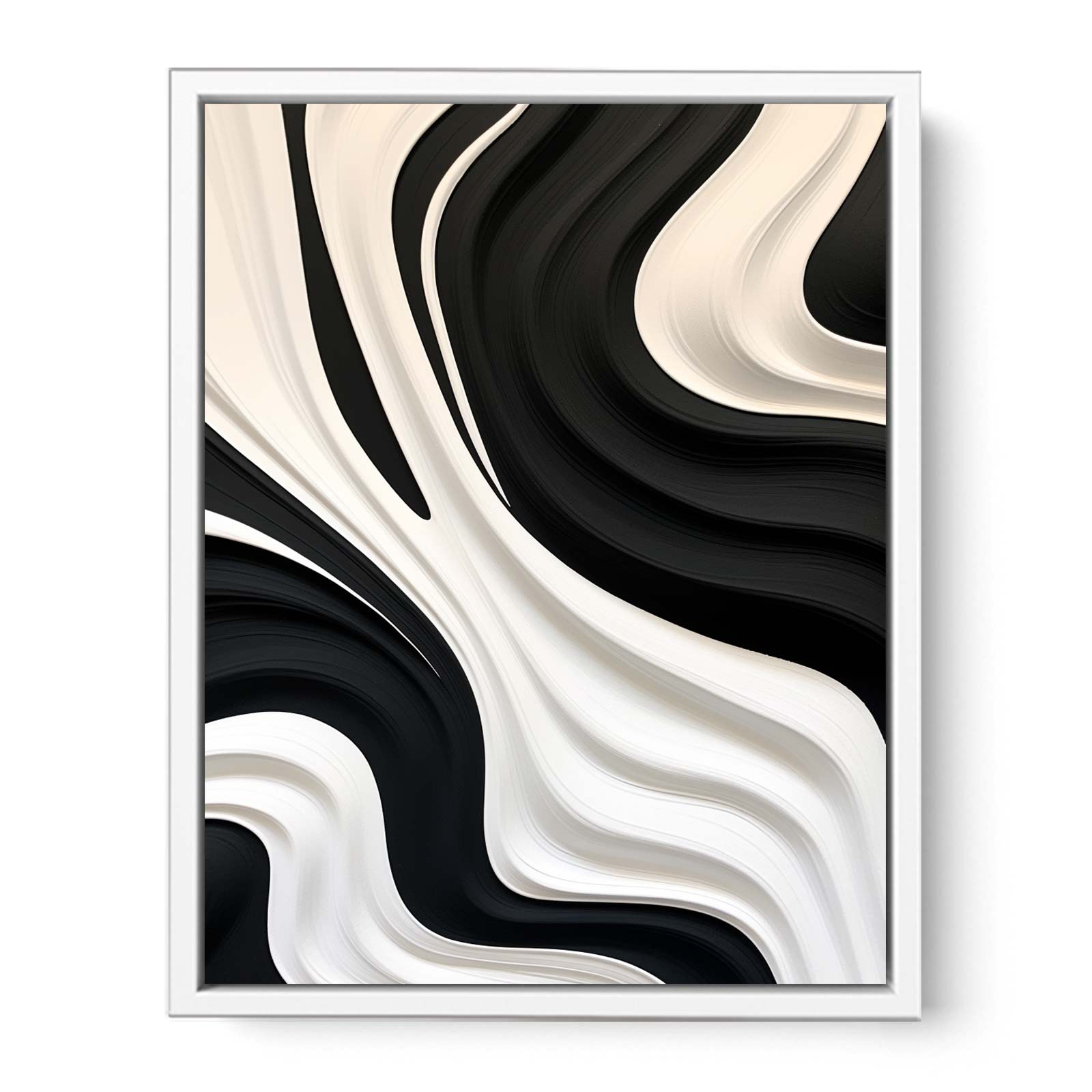 Black And White Abstract Painting Canvas Art Print-5