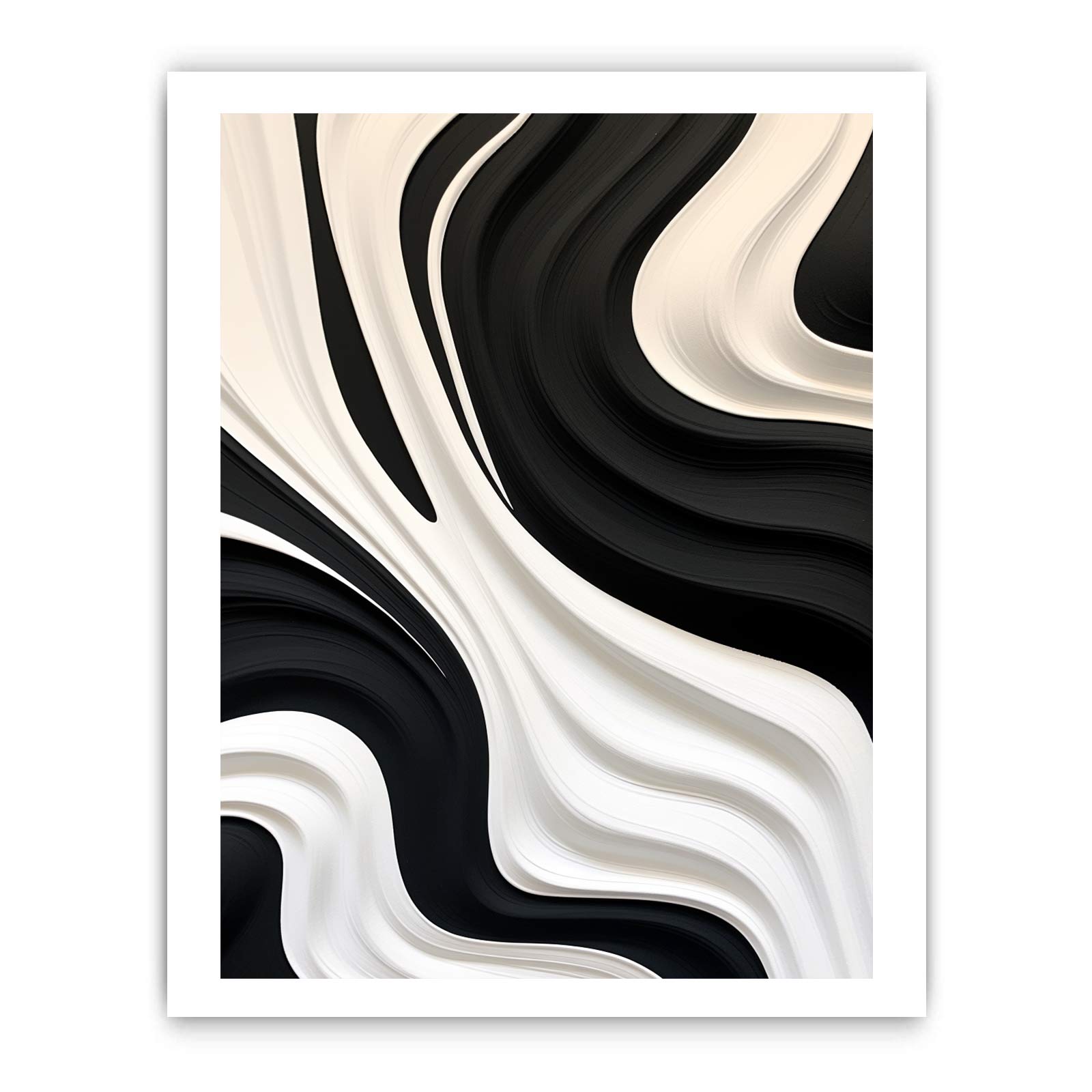 Black And White Abstract Painting Canvas Art Print-8
