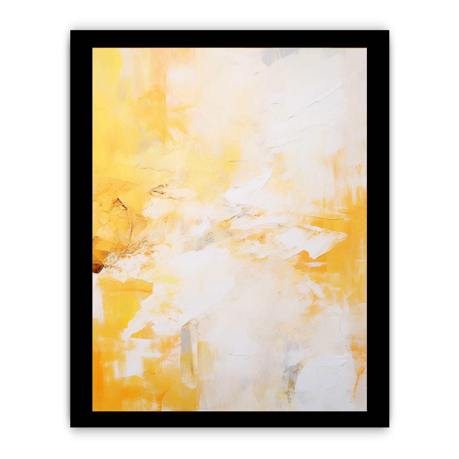 White Yellow Abstract Painting Canvas Art Print-7