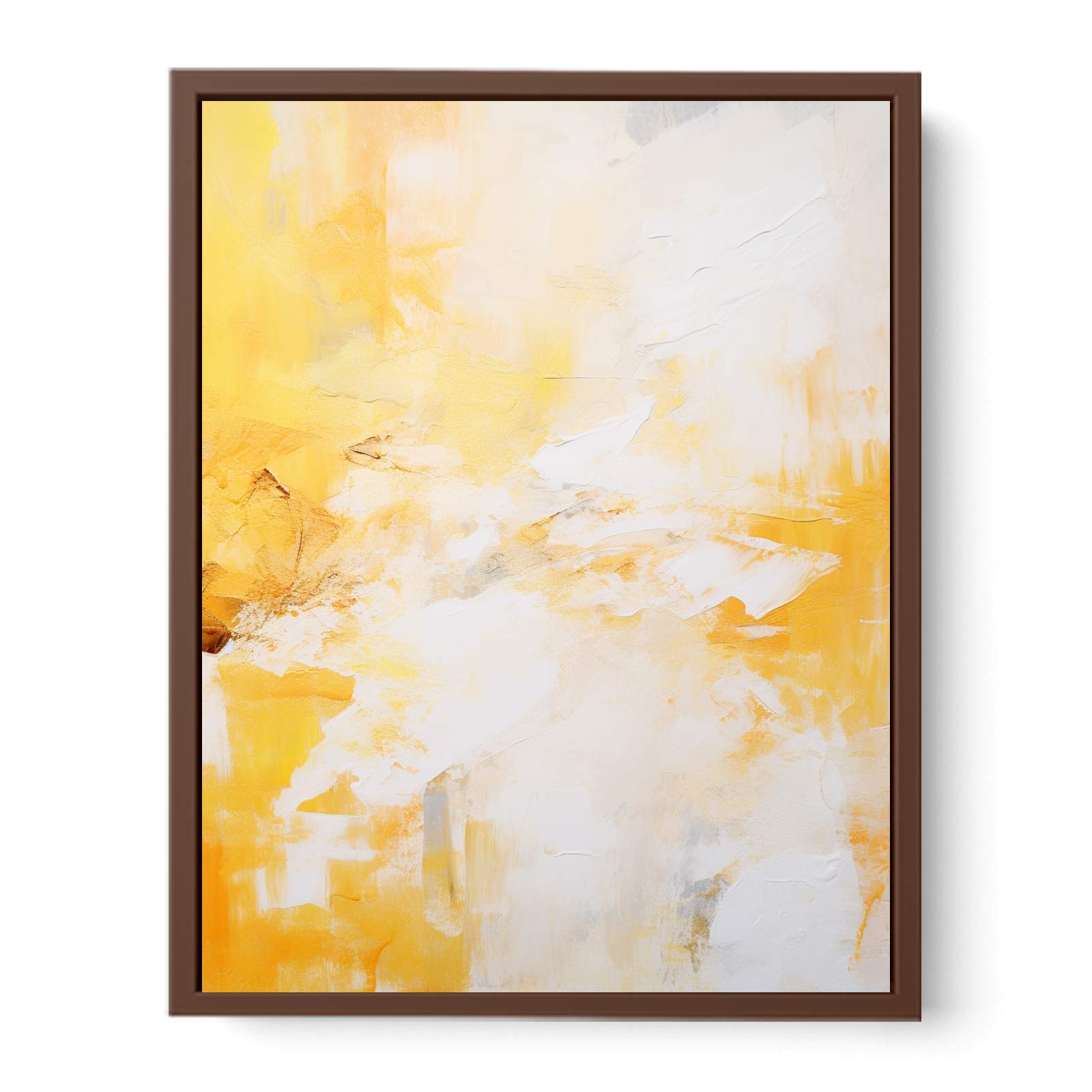 White Yellow Abstract Painting Canvas Art Print-6