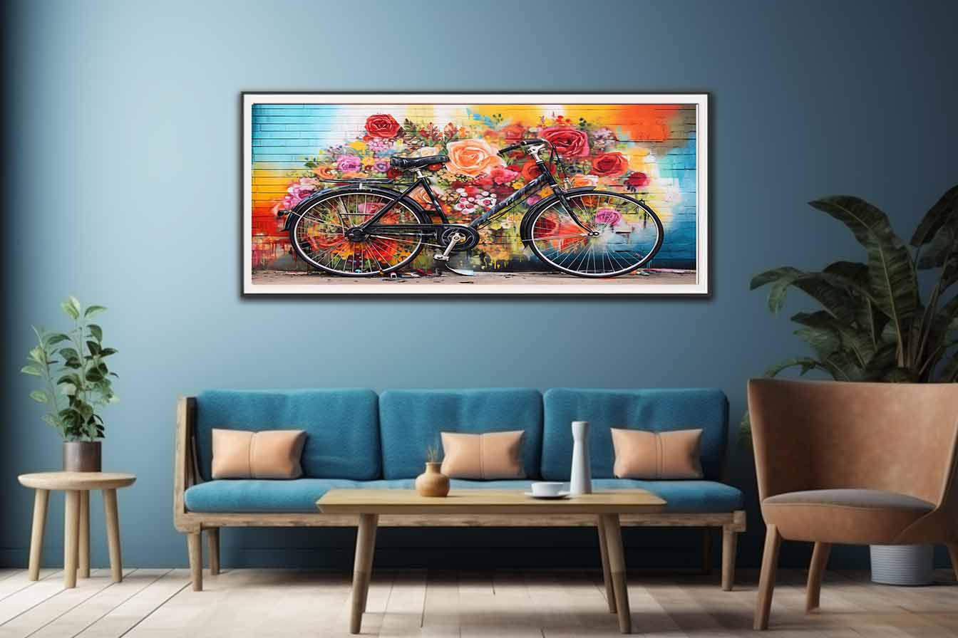 Bicycle Art Painting Canvas Art Print-2