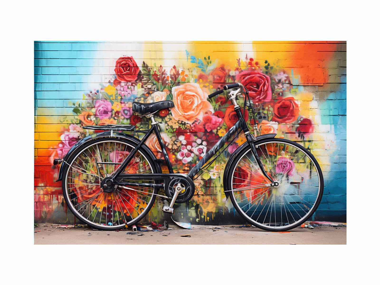 Bicycle Art Painting Canvas Art Print-0