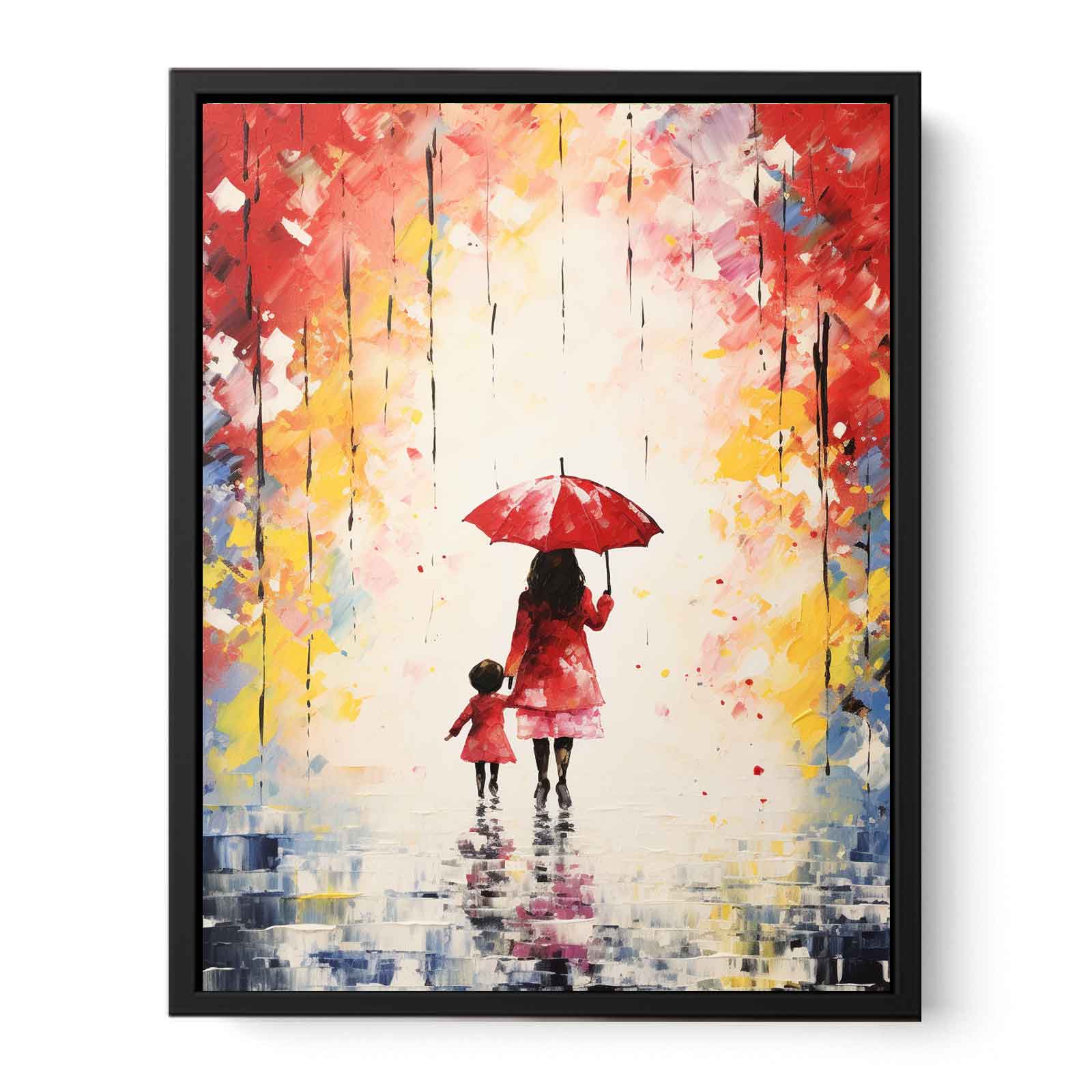 Kid Umbrella Art Painting Canvas Art Print-4