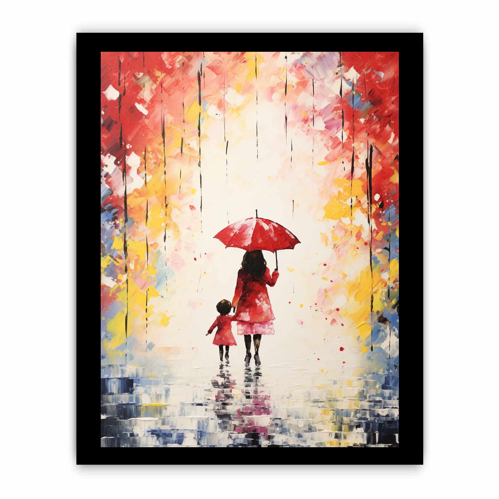 Kid Umbrella Art Painting Canvas Art Print-7