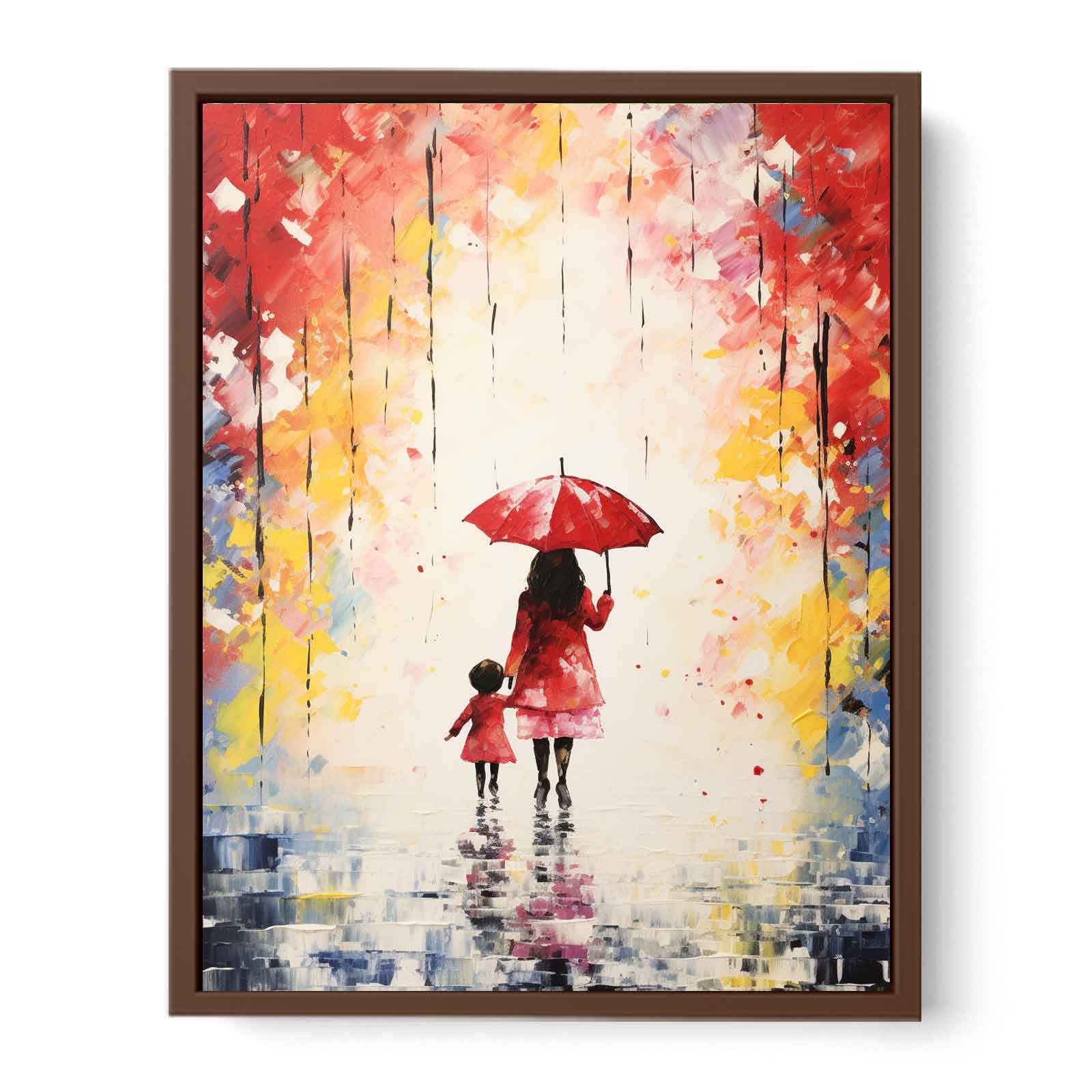 Kid Umbrella Art Painting Canvas Art Print-6