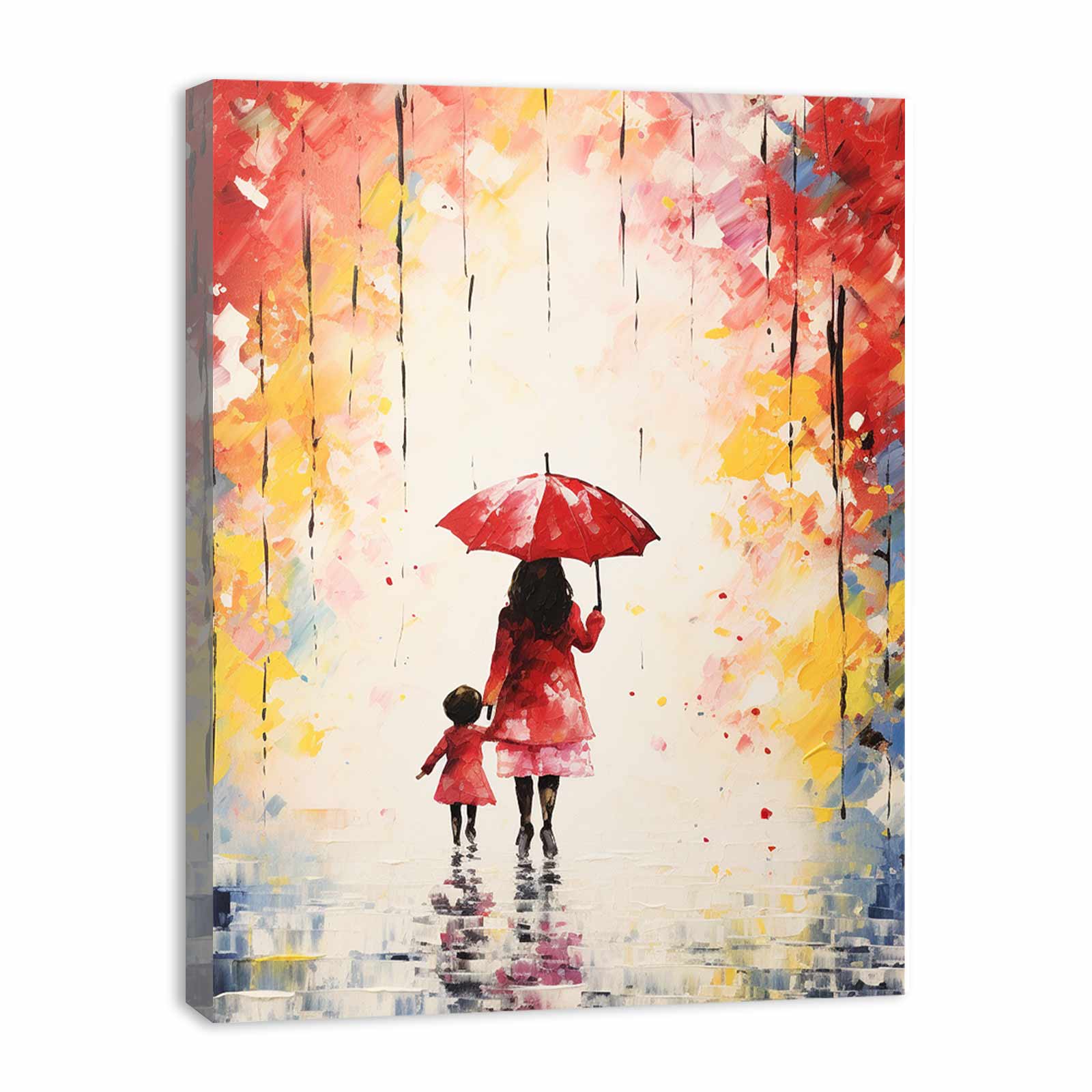 Kid Umbrella Art Painting Canvas Art Print-3