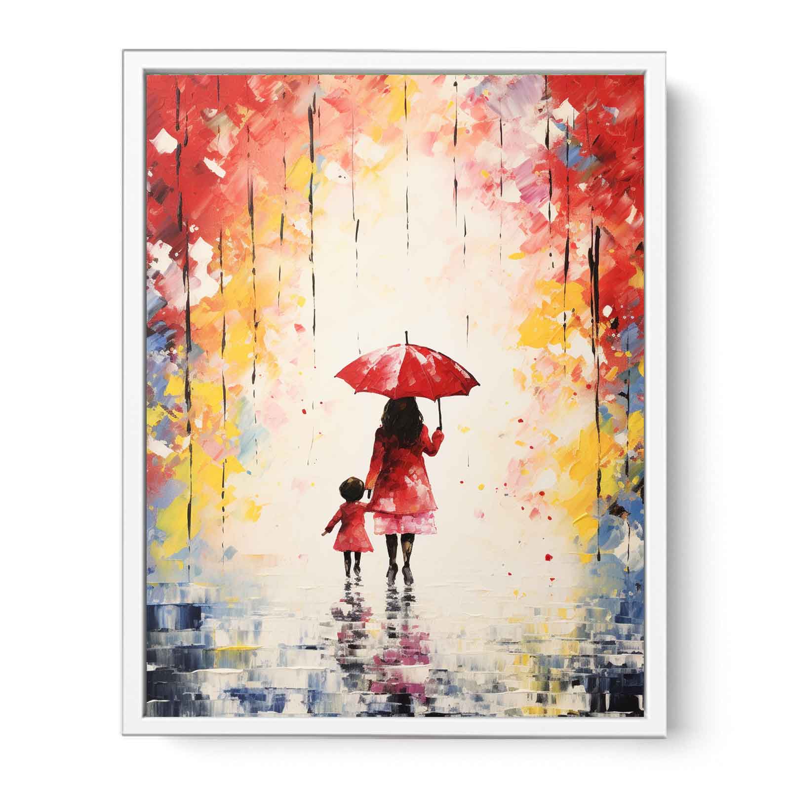 Kid Umbrella Art Painting Canvas Art Print-5