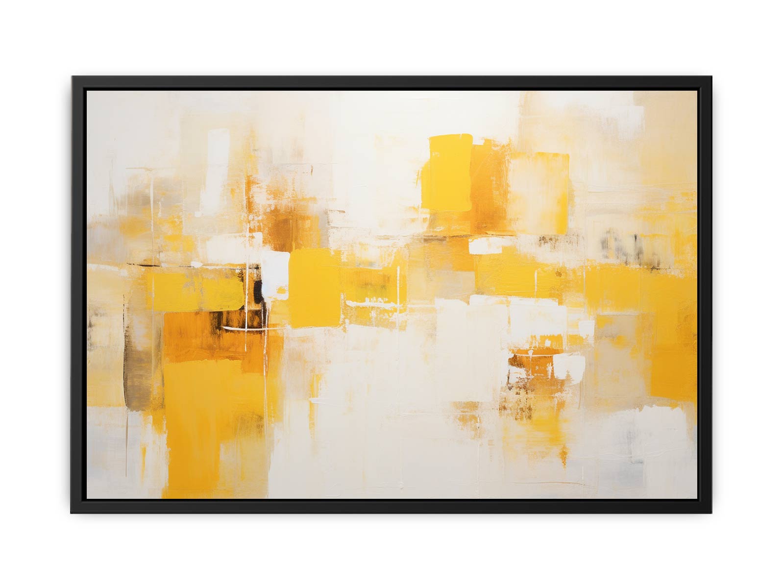 Yellow Abstract Painting Canvas Art Print-4