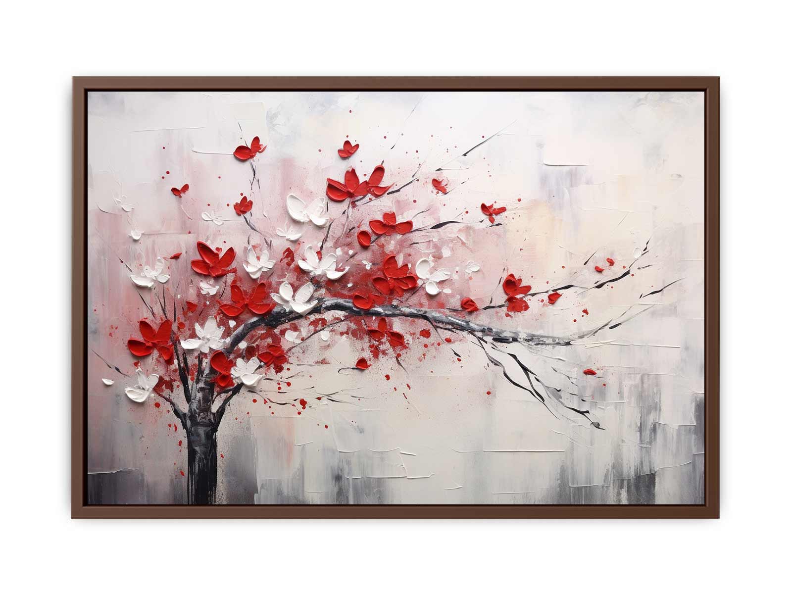 Red White Art Painting Canvas Art Print-6