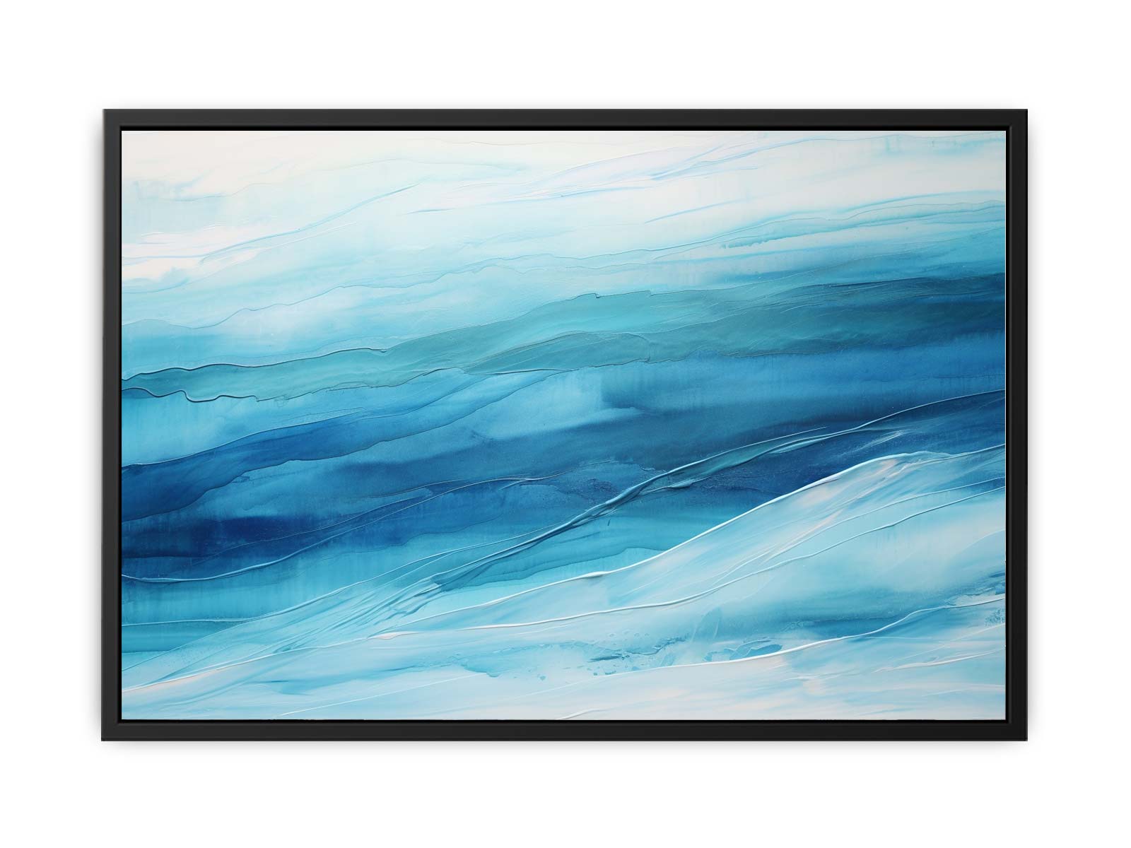 Blue Layer Art Painting Canvas Art Print-4