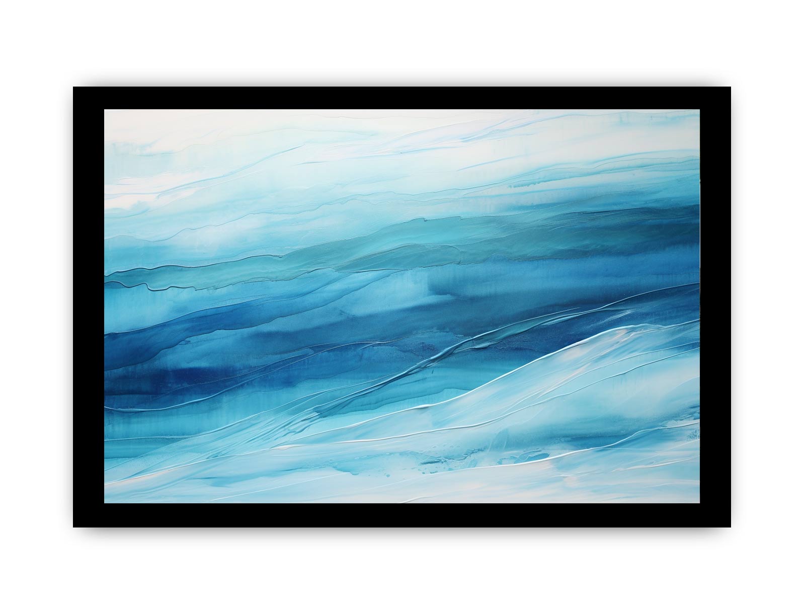 Blue Layer Art Painting Canvas Art Print-7