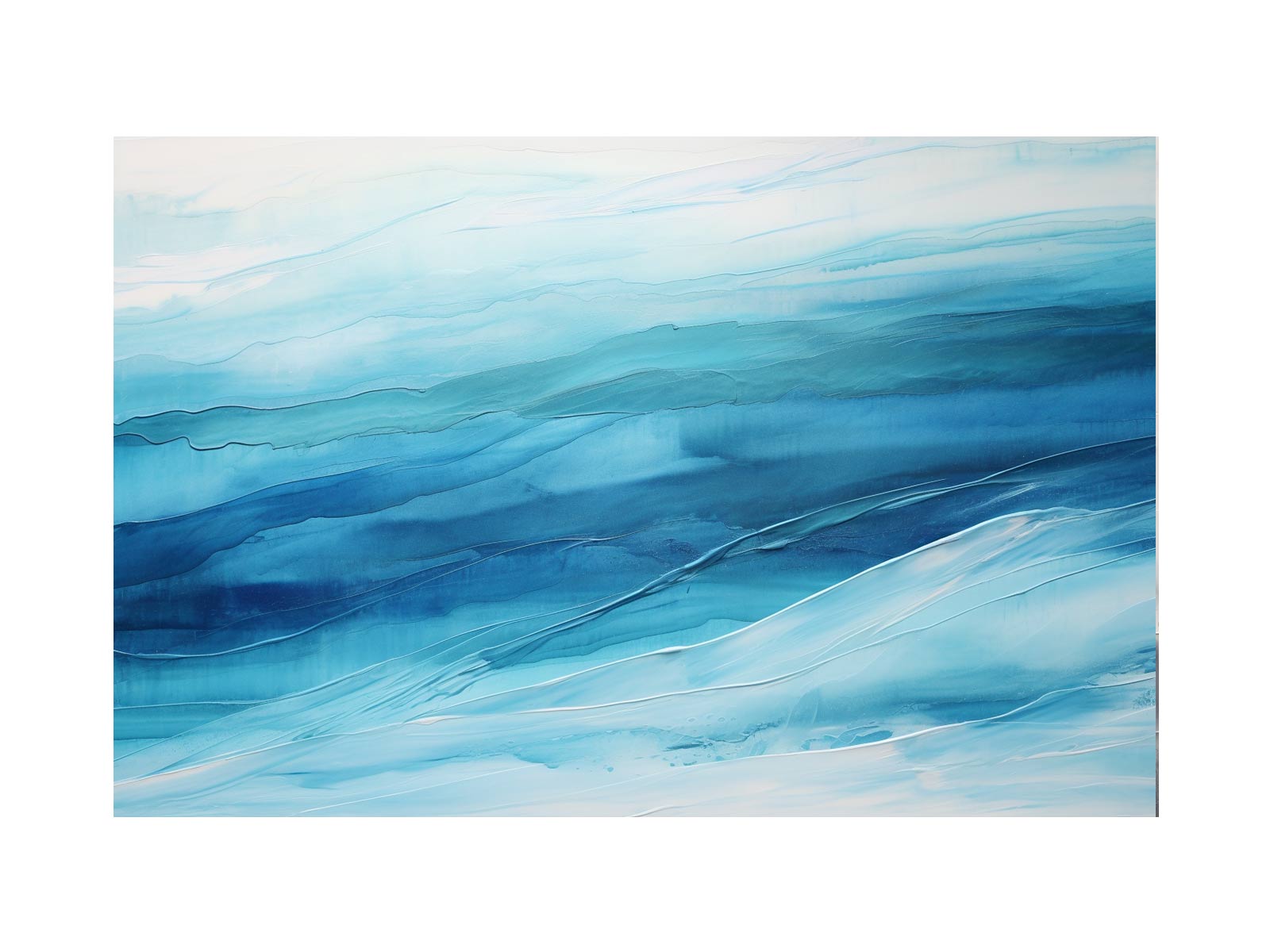 Blue Layer Art Painting Canvas Art Print-0