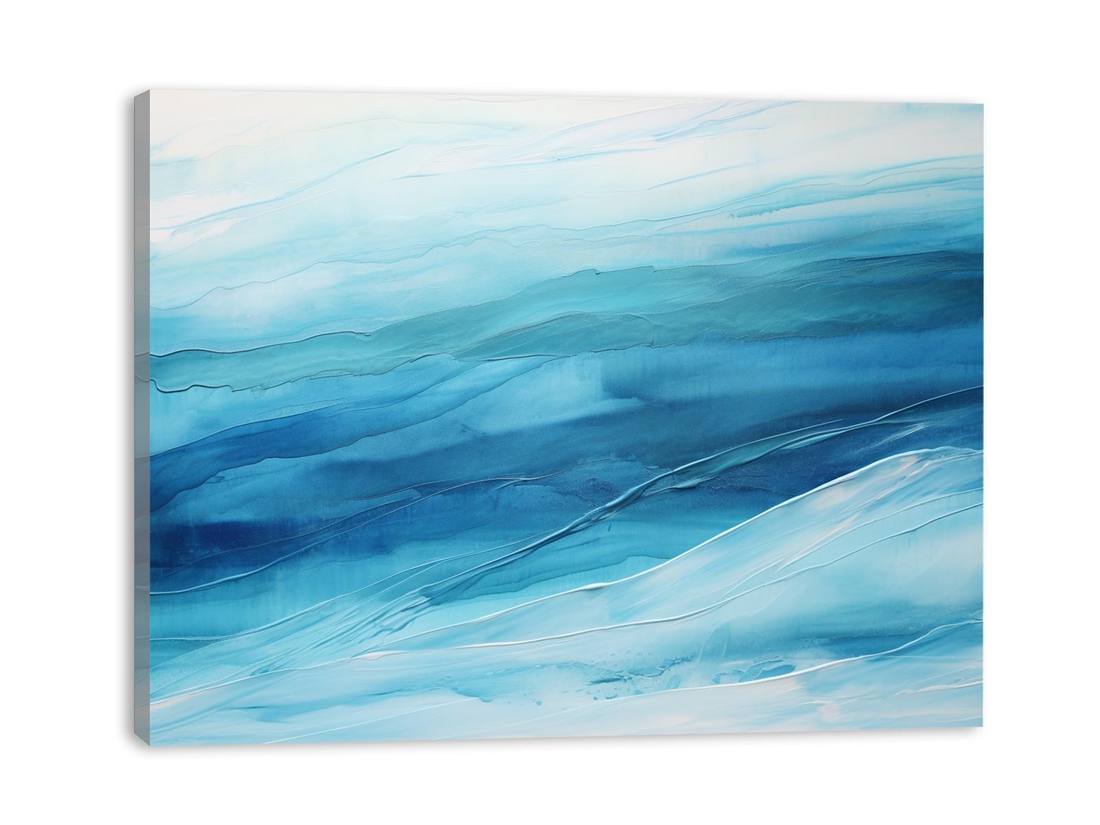 Blue Layer Art Painting Canvas Art Print-3