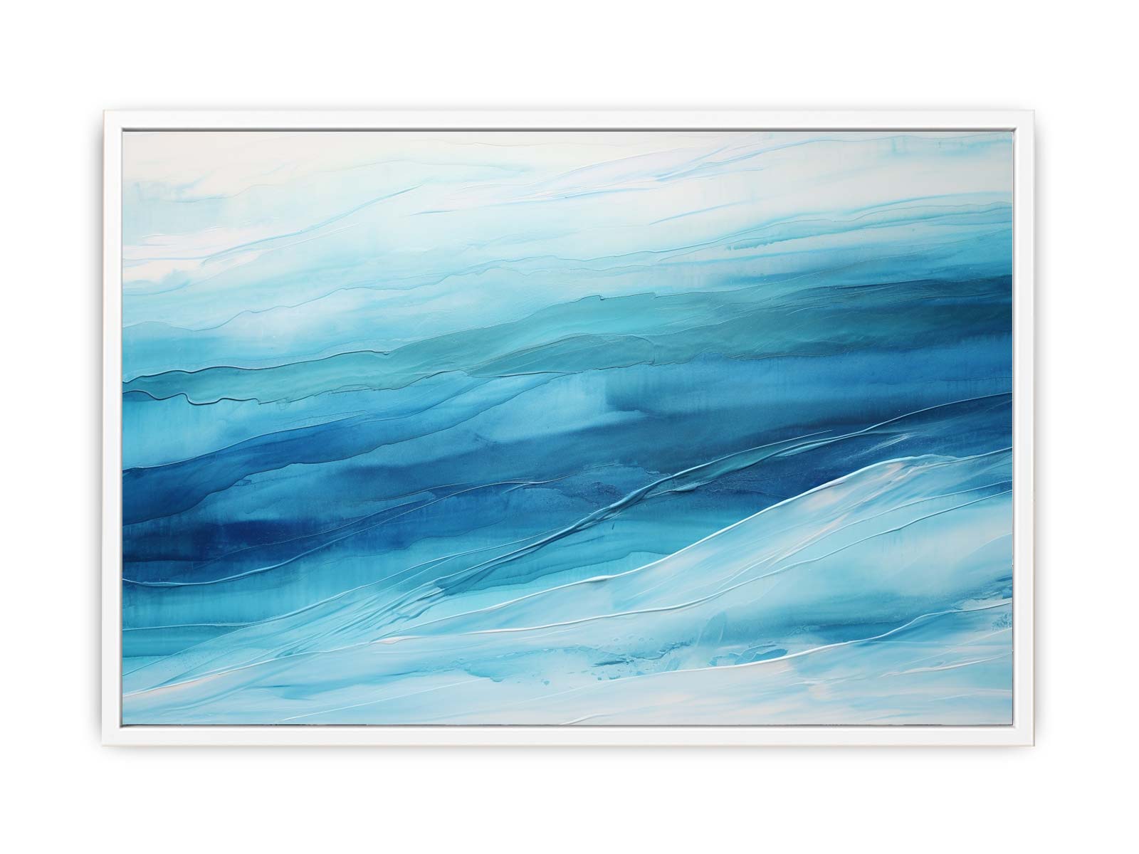 Blue Layer Art Painting Canvas Art Print-5