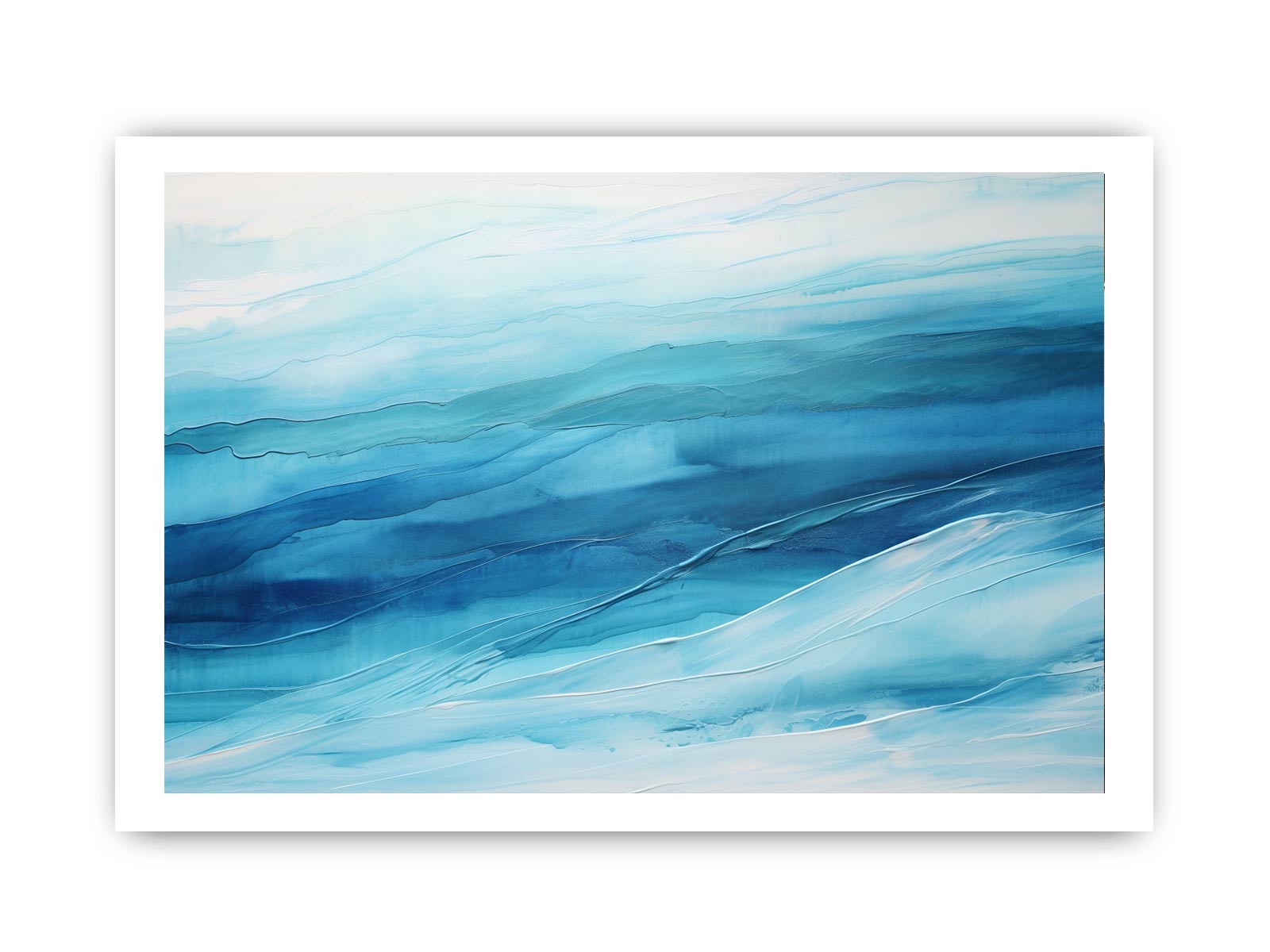 Blue Layer Art Painting Canvas Art Print-8