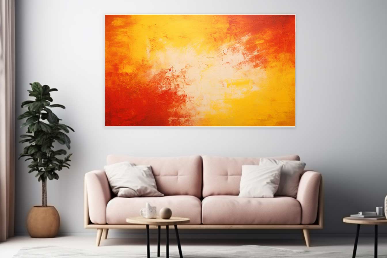 Red Yellow Art Painting on Canvas Art Print-1