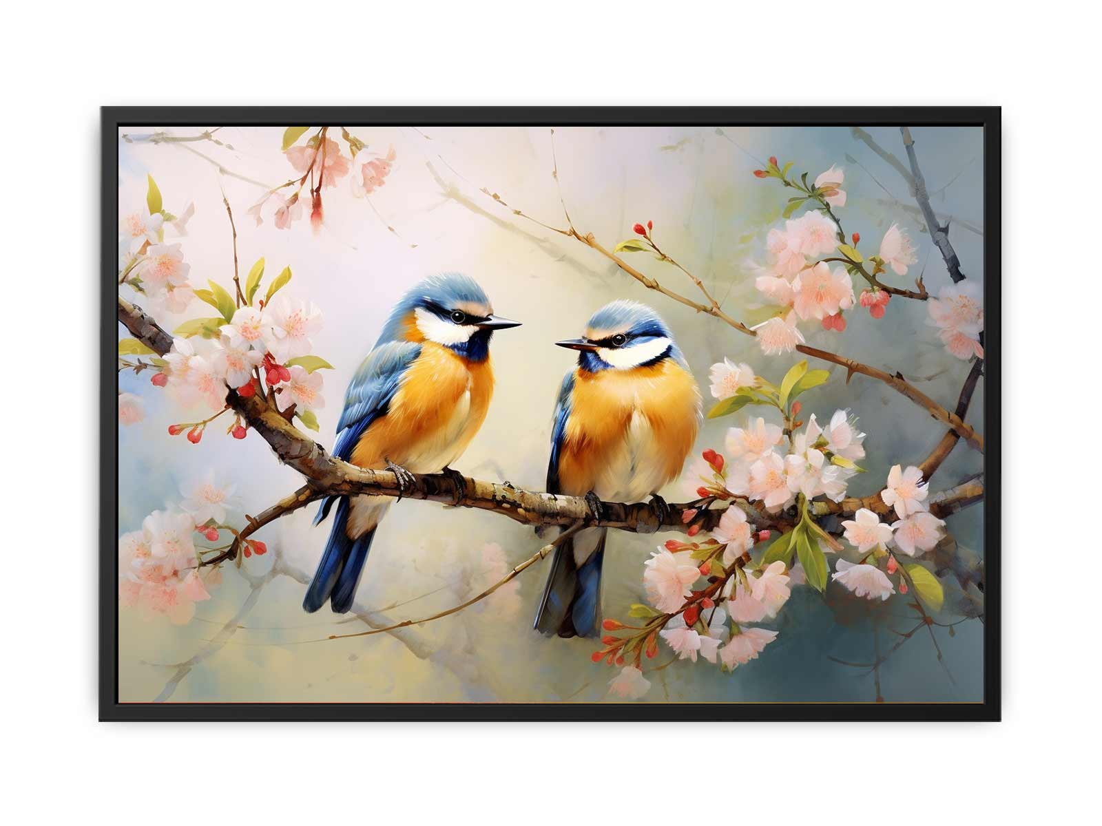 Bird Branches Art Painting Canvas Art Print-4