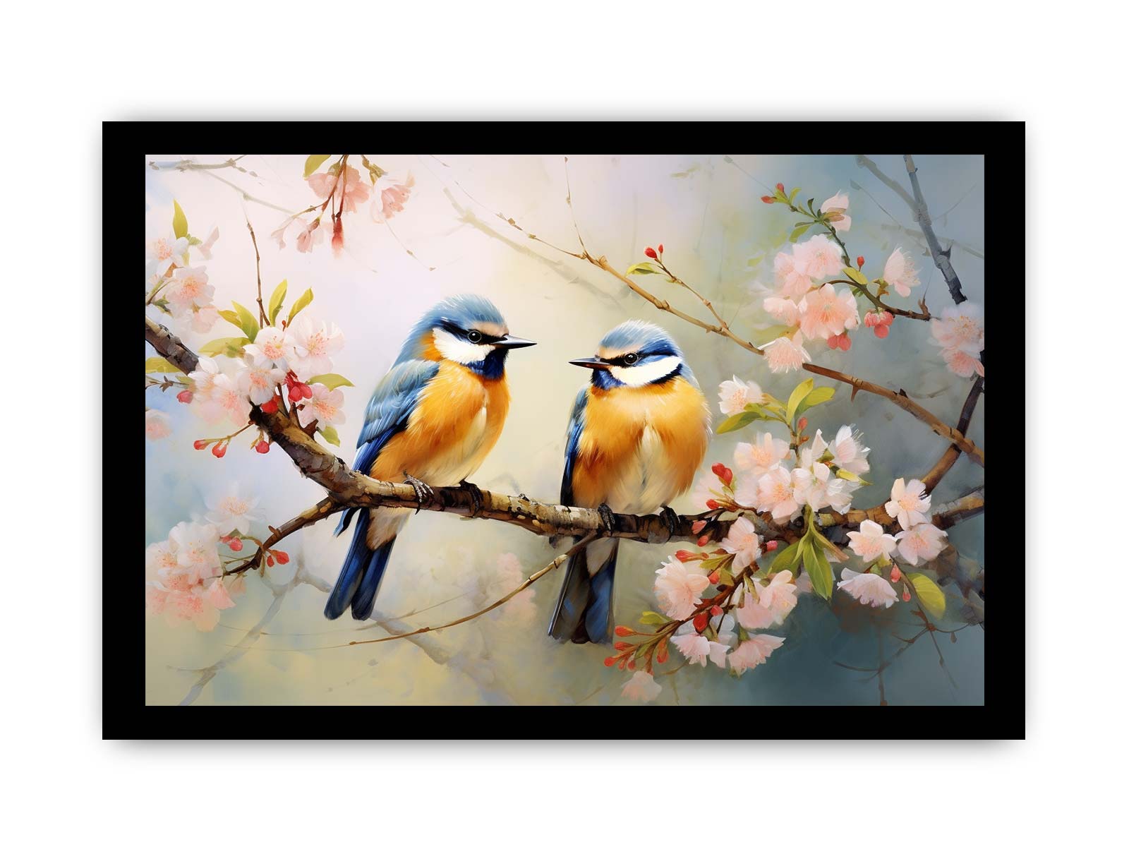 Bird Branches Art Painting Canvas Art Print-7