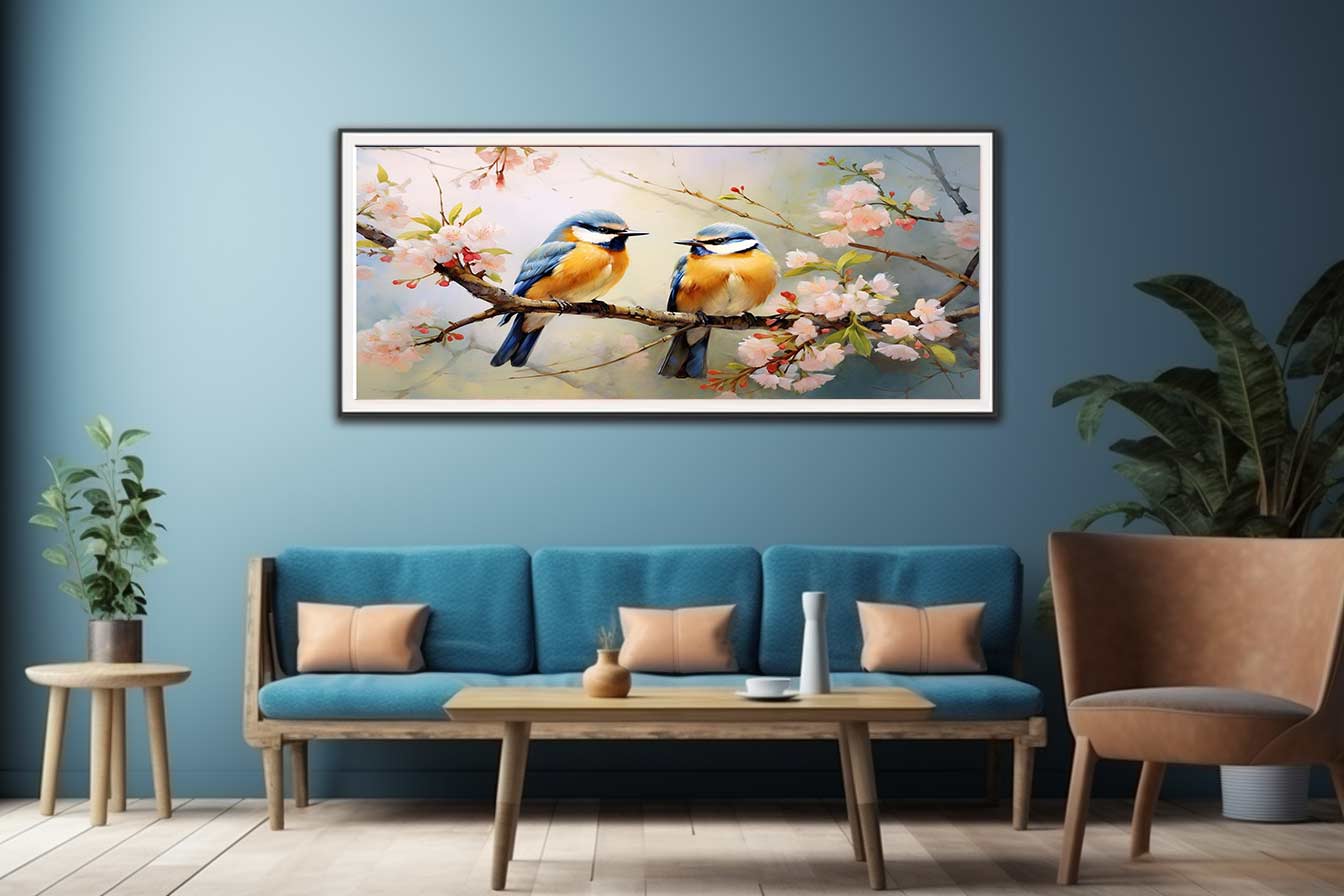 Bird Branches Art Painting Canvas Art Print-2