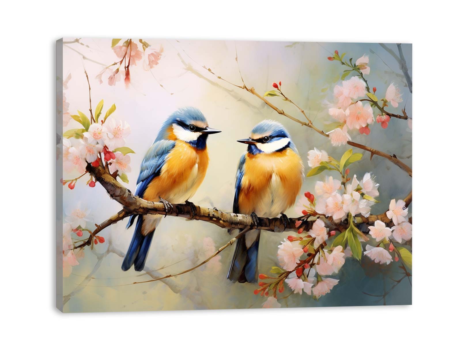 Bird Branches Art Painting Canvas Art Print-3