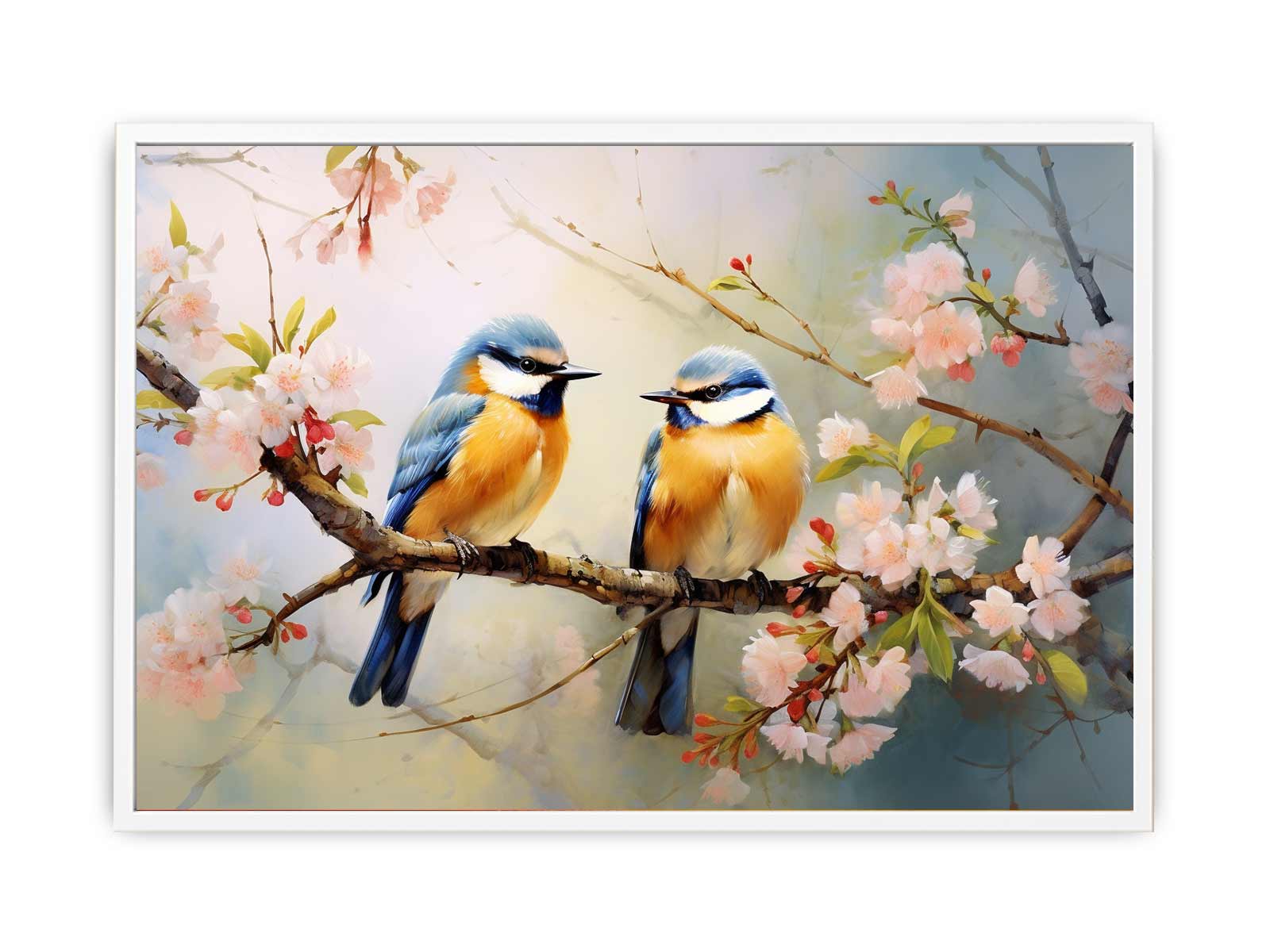 Bird Branches Art Painting Canvas Art Print-5