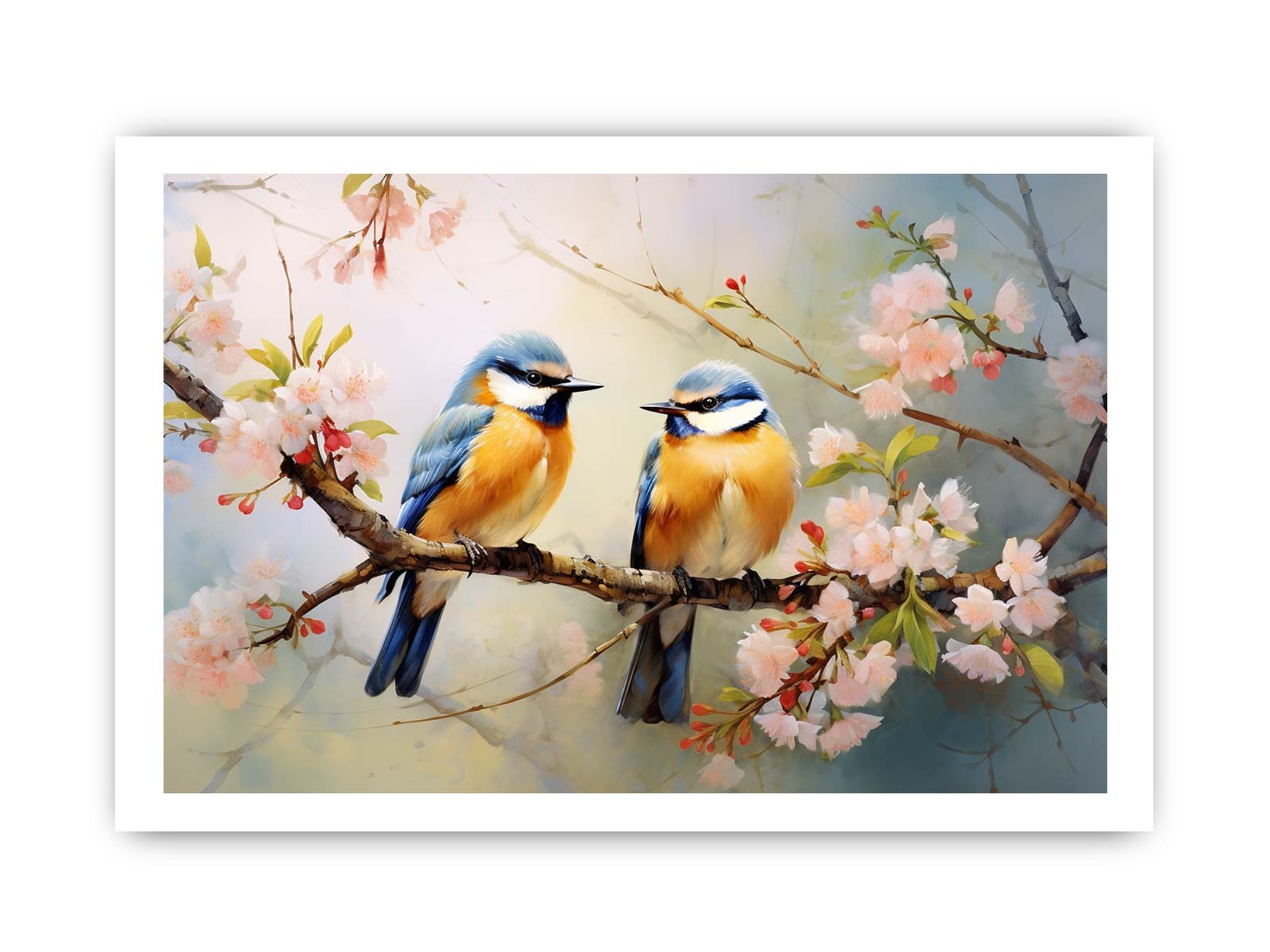 Bird Branches Art Painting Canvas Art Print-8