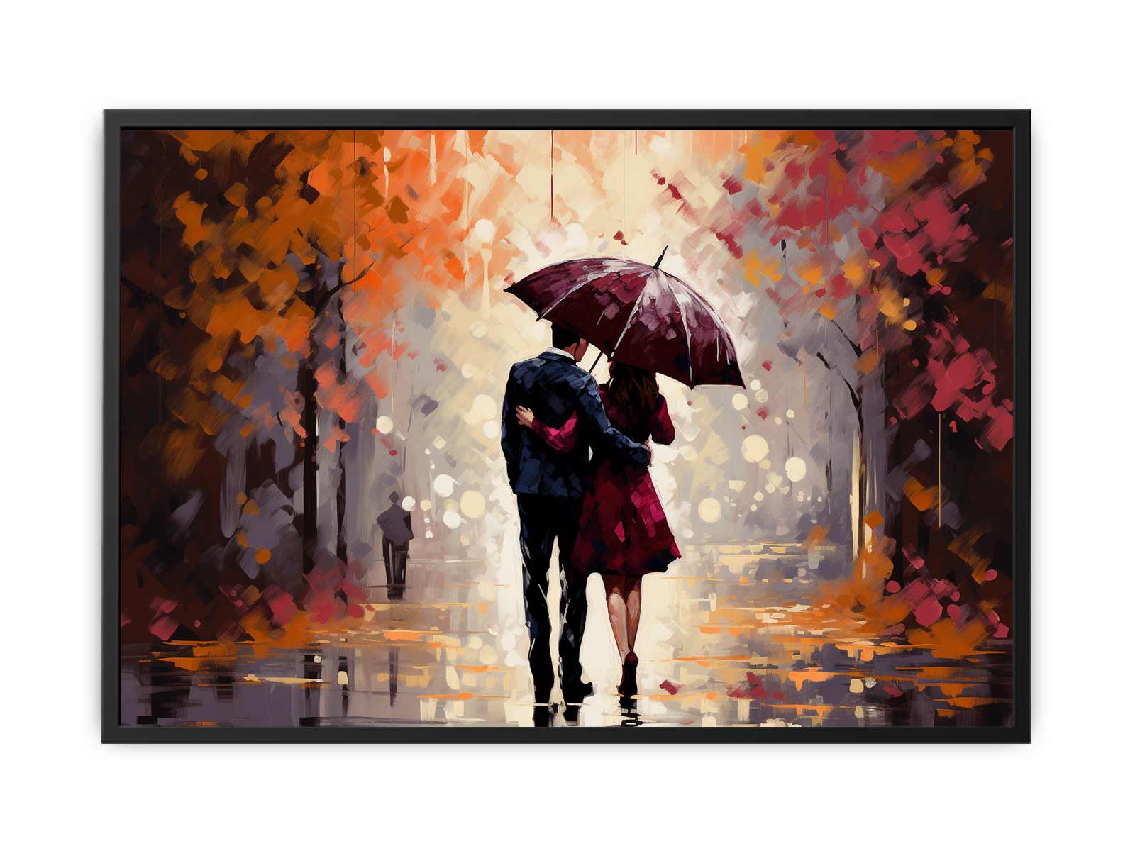 Couple Umbrella Art Painting Canvas Art Print-4