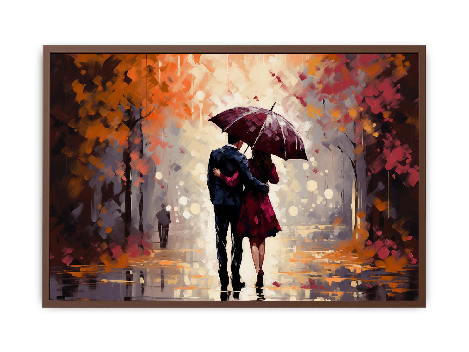 Couple Umbrella Art Painting Canvas Art Print-6
