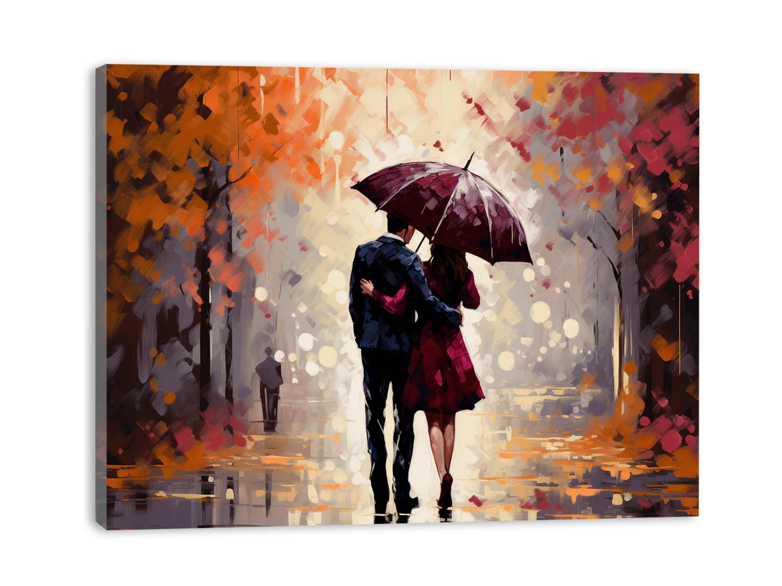 Couple Umbrella Art Painting Canvas Art Print-3