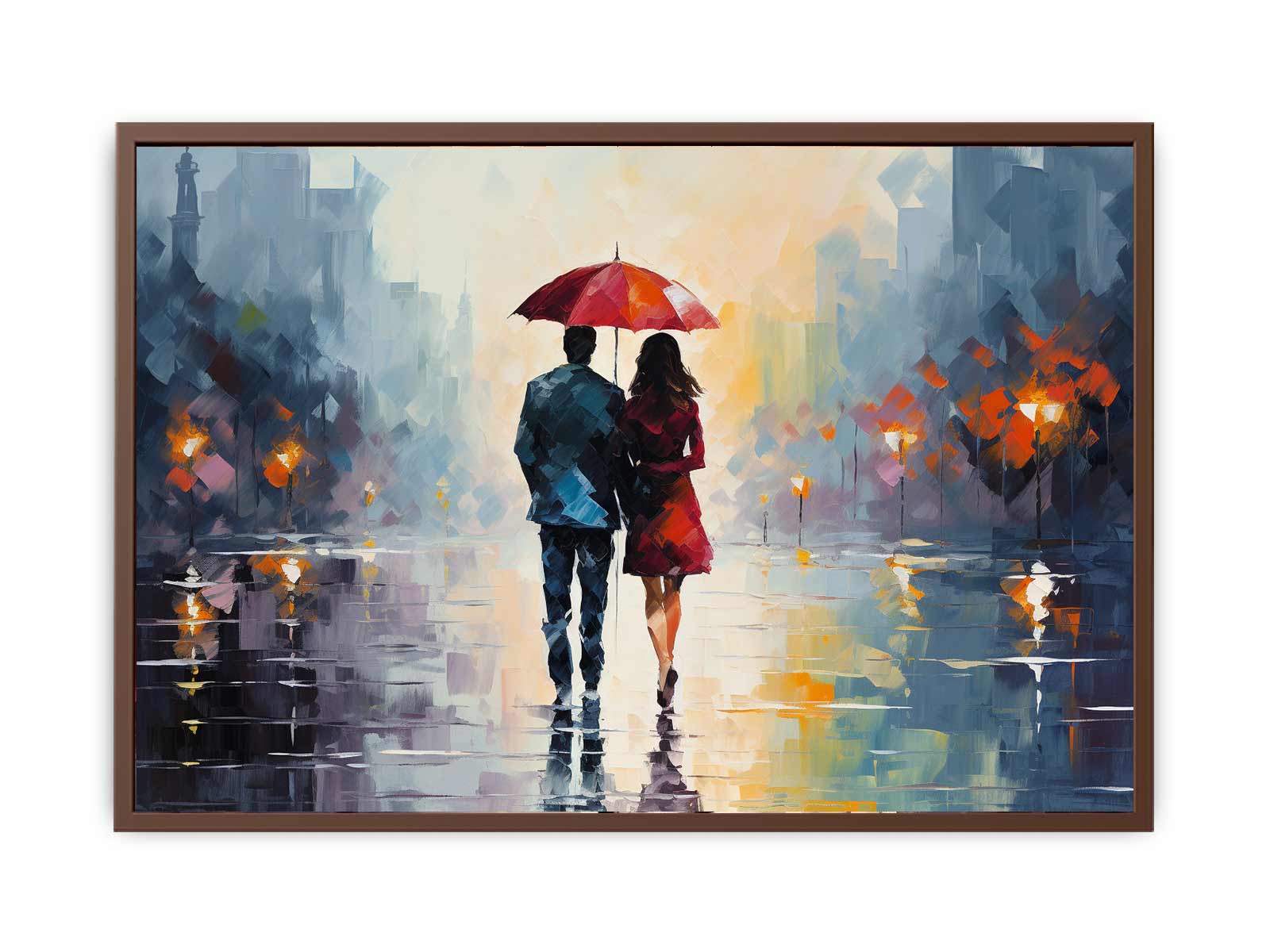 Man Woman Umbrella Art Painting Canvas Art Print-6