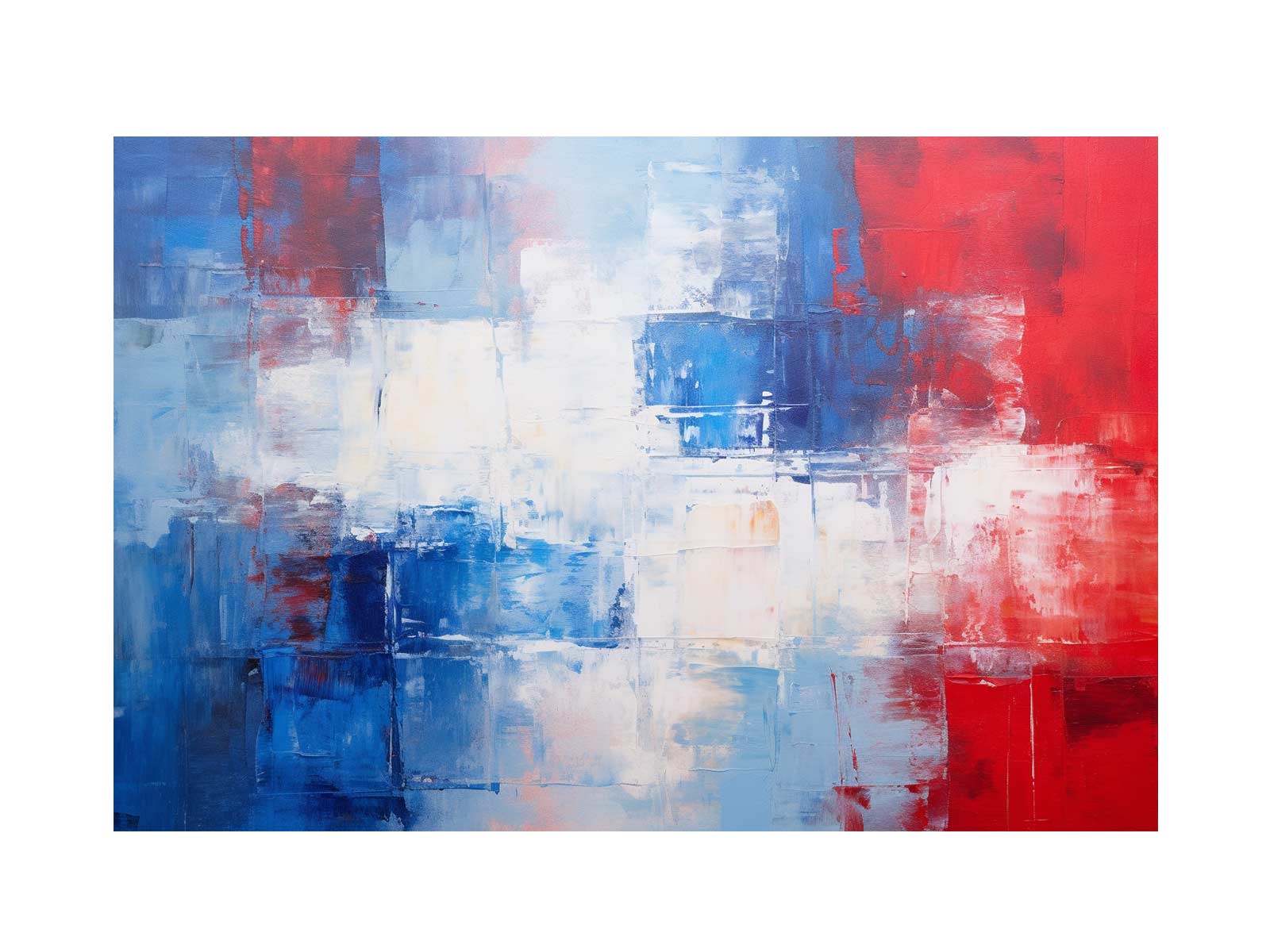 Blue Red Abstract Art Painting on Canvas-0