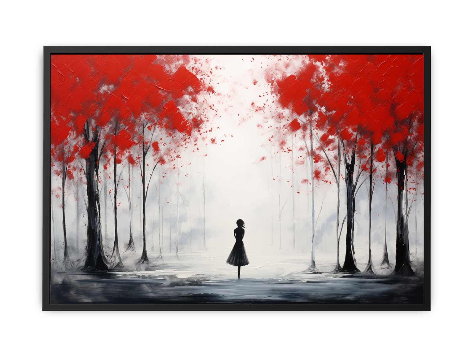 Red Tree Art Painting Canvas Art Print-4
