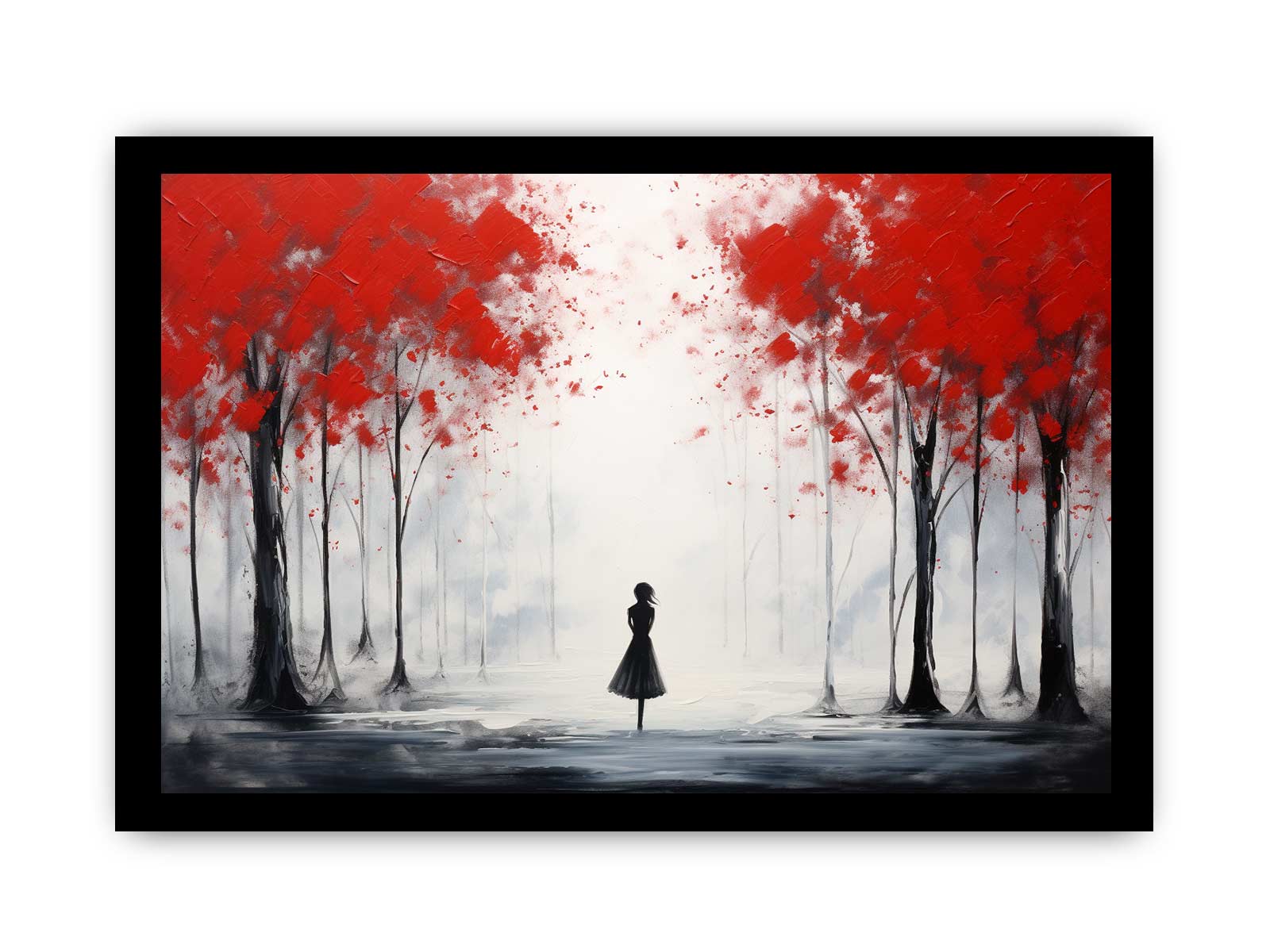 Red Tree Art Painting Canvas Art Print-7